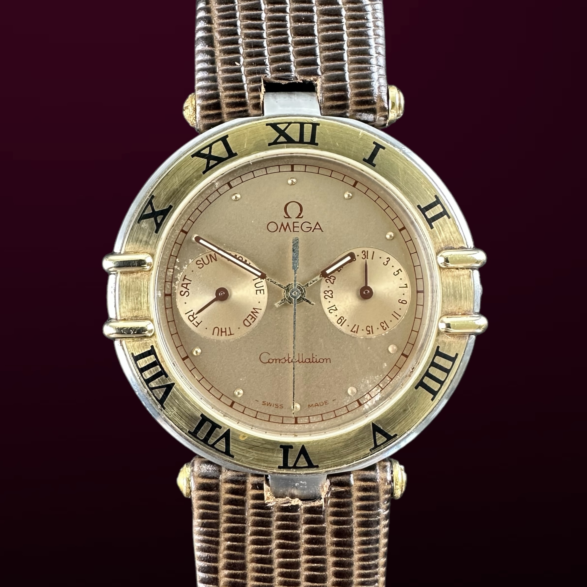 Vintage Omega Constellation DayDate 18k Gold bezel 196.1070 - 33mm - 1987