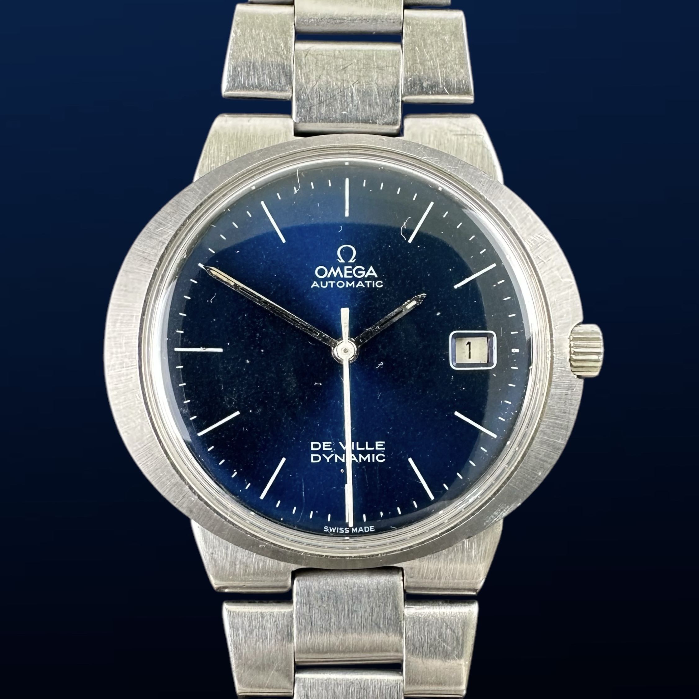 Vintage Omega De Ville Dynamic Automatic Blue Sunburst 166.039 - 41mm - 1972