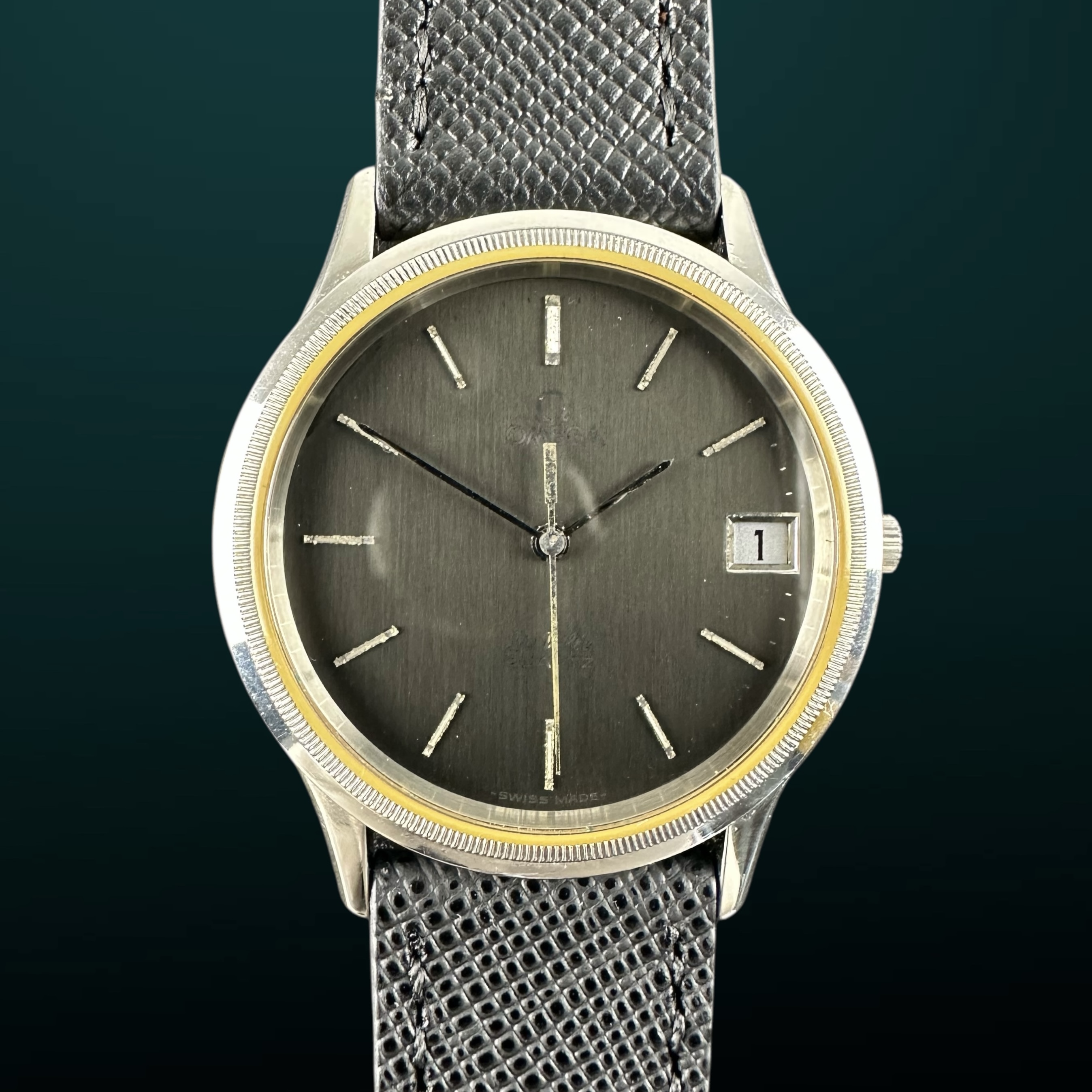 Vintage Omega De Ville Quartz Ghost dial Black 196.0201 - 34mm - 1979