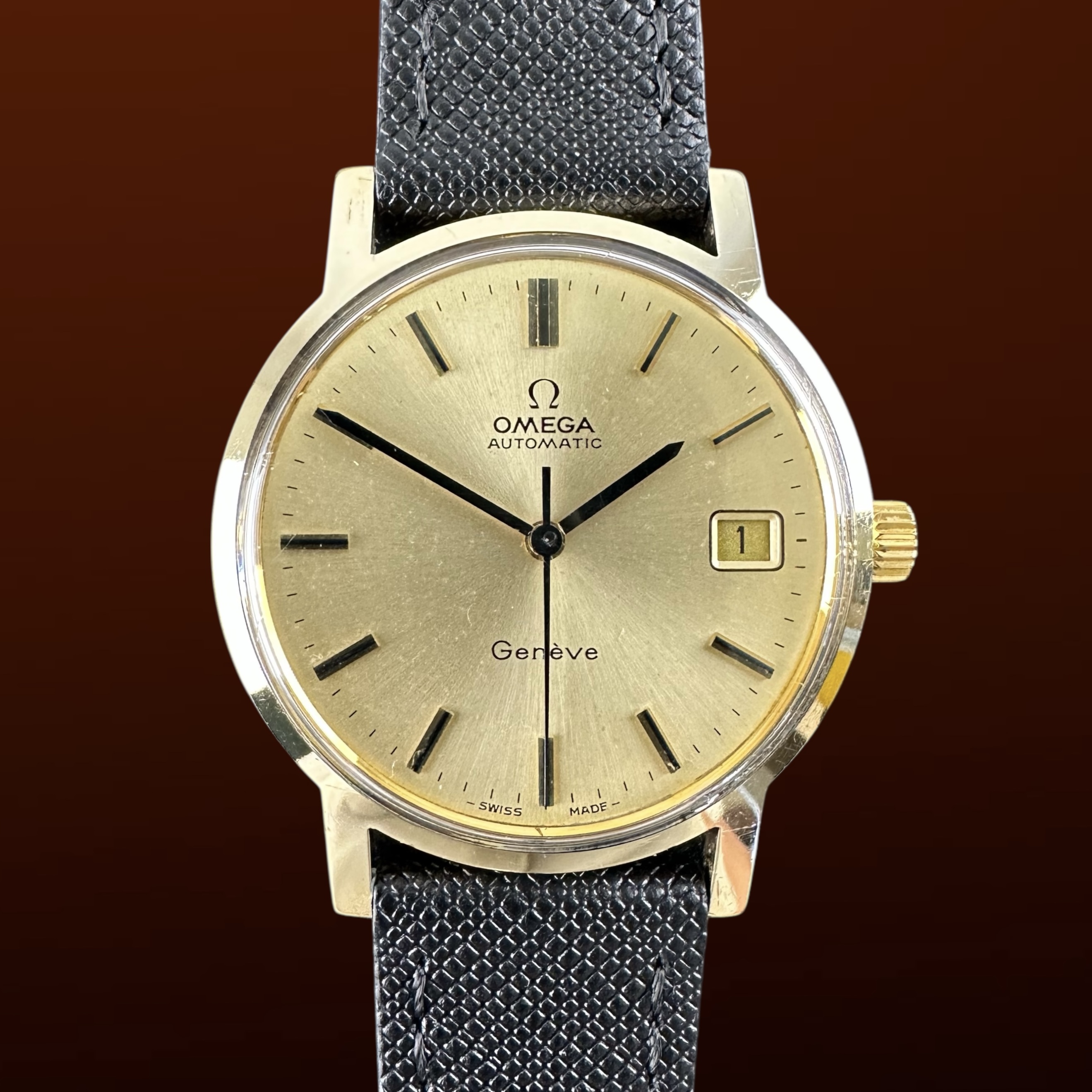 Vintage Omega Genève Automatic 14k Solid Yellow Gold 166.163 - 34,5mm - 1973