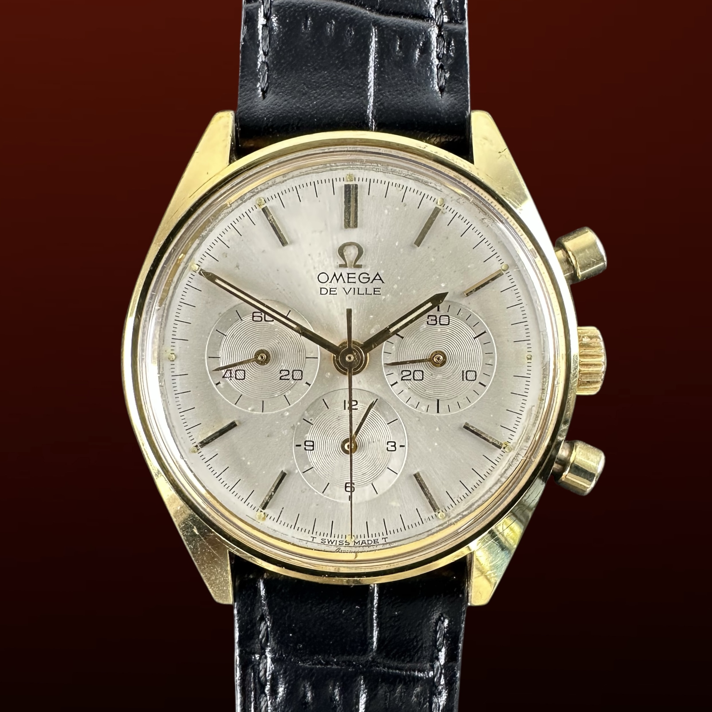 Vintage Omega De Ville Chronograph Gold Plated Manual Wind 145.018 - 35mm - 1968