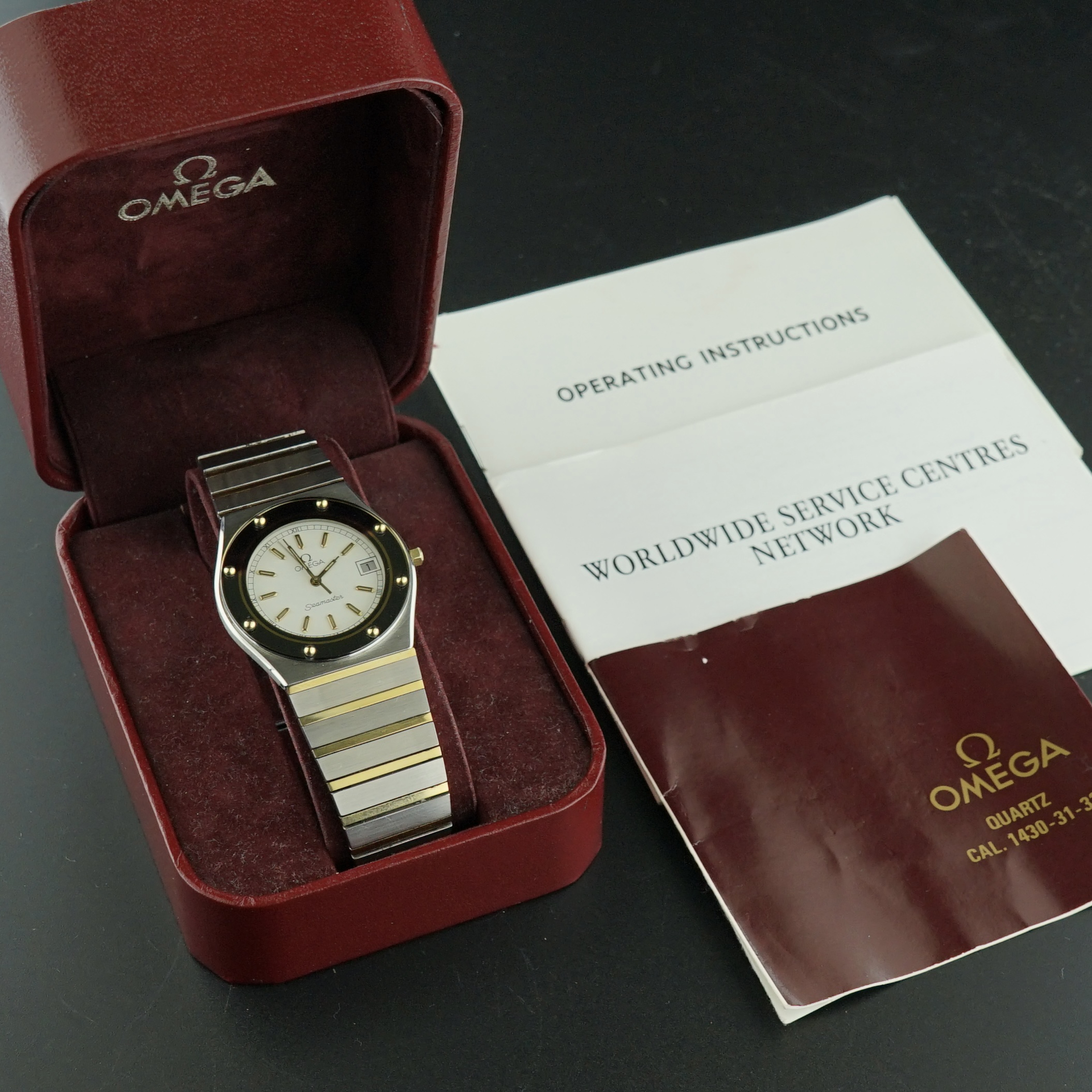 Vintage Omega Seamaster Mariner III Quartz ST 396.0985 - 33mm - 1983 + Box