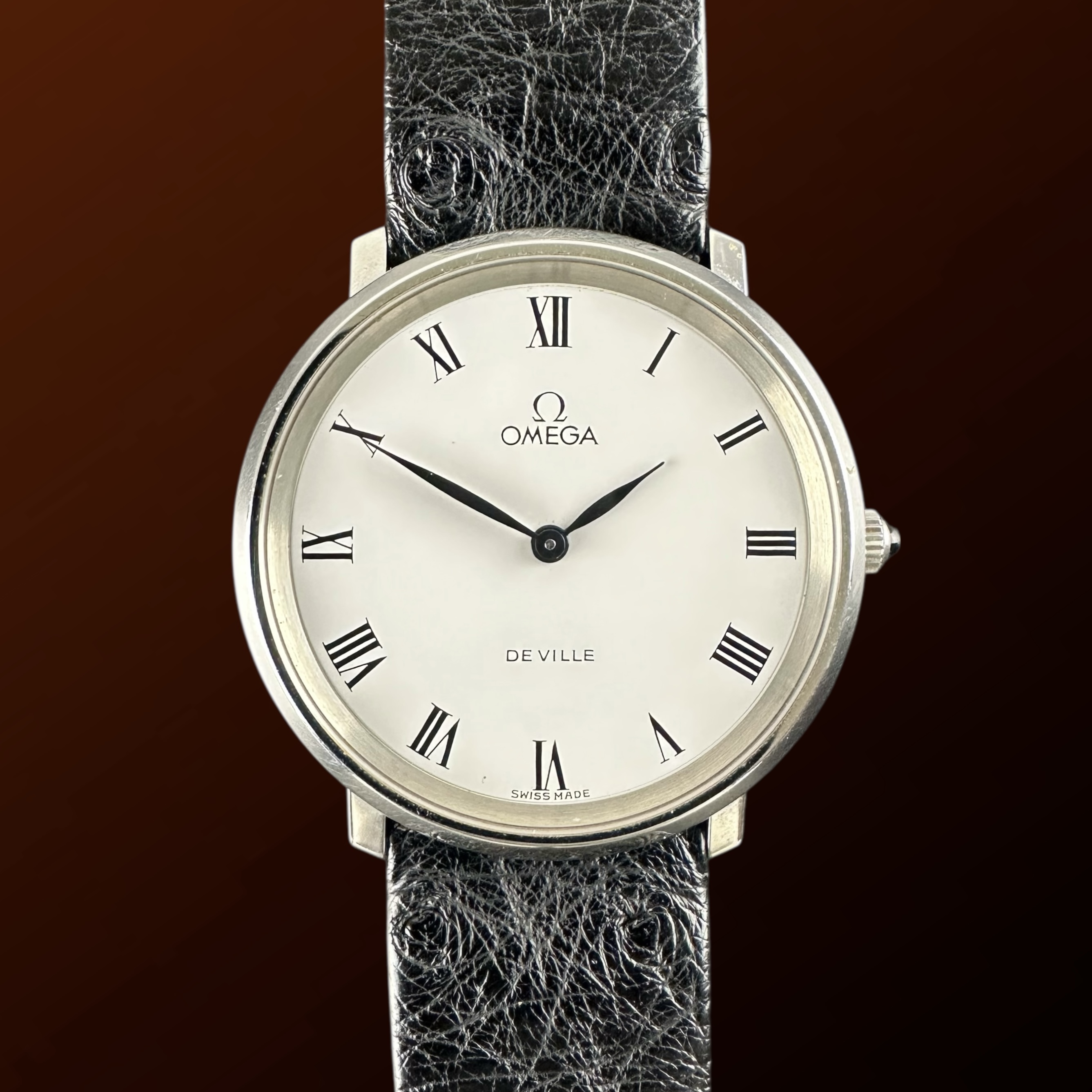 Vintage Omega De Ville Roman Numerals 111.0107 - 33mm - 1976 + Box