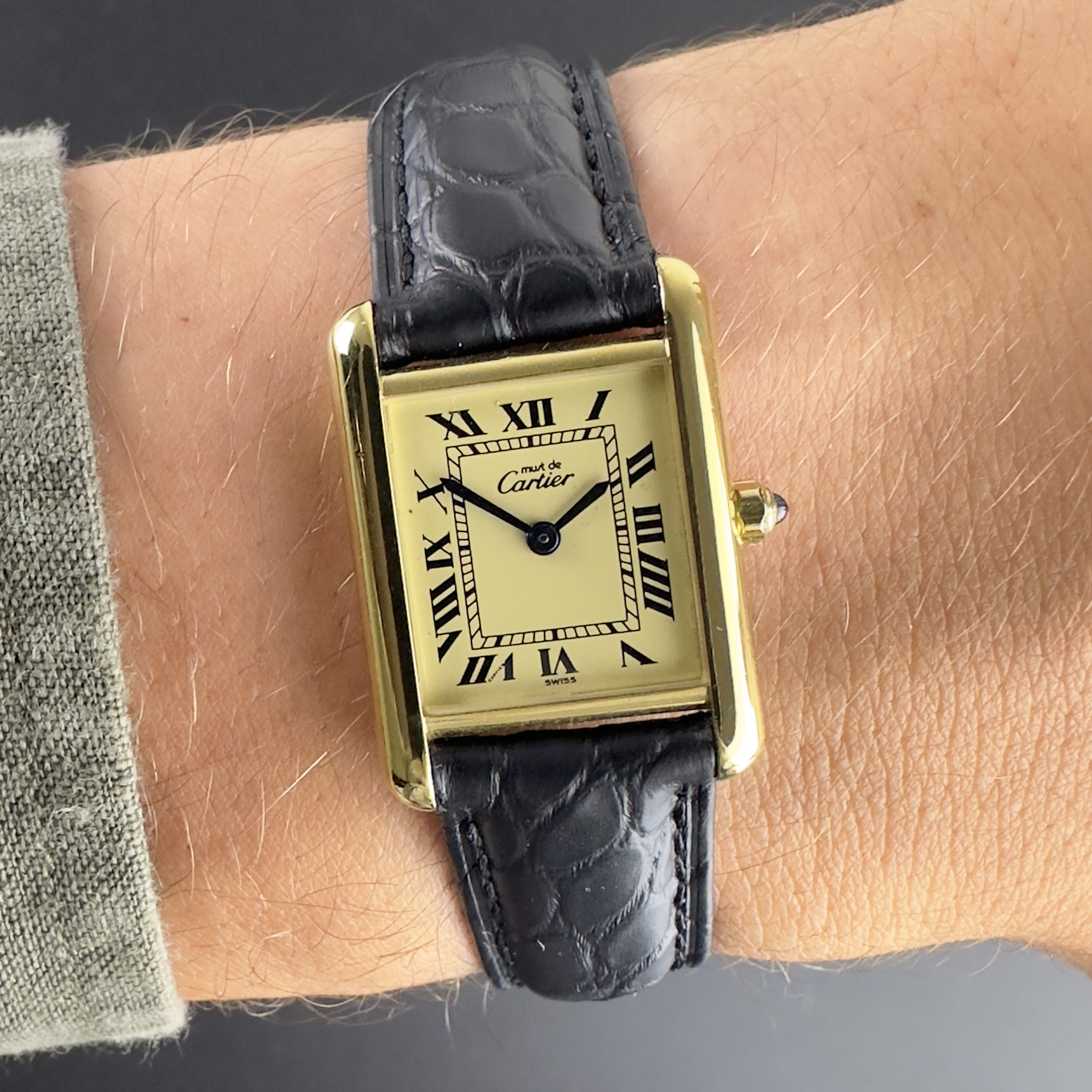 Vintage Cartier Tank Vermeil SM Lady Small Roman Numerals 366001 - 20,5mm - 1990s