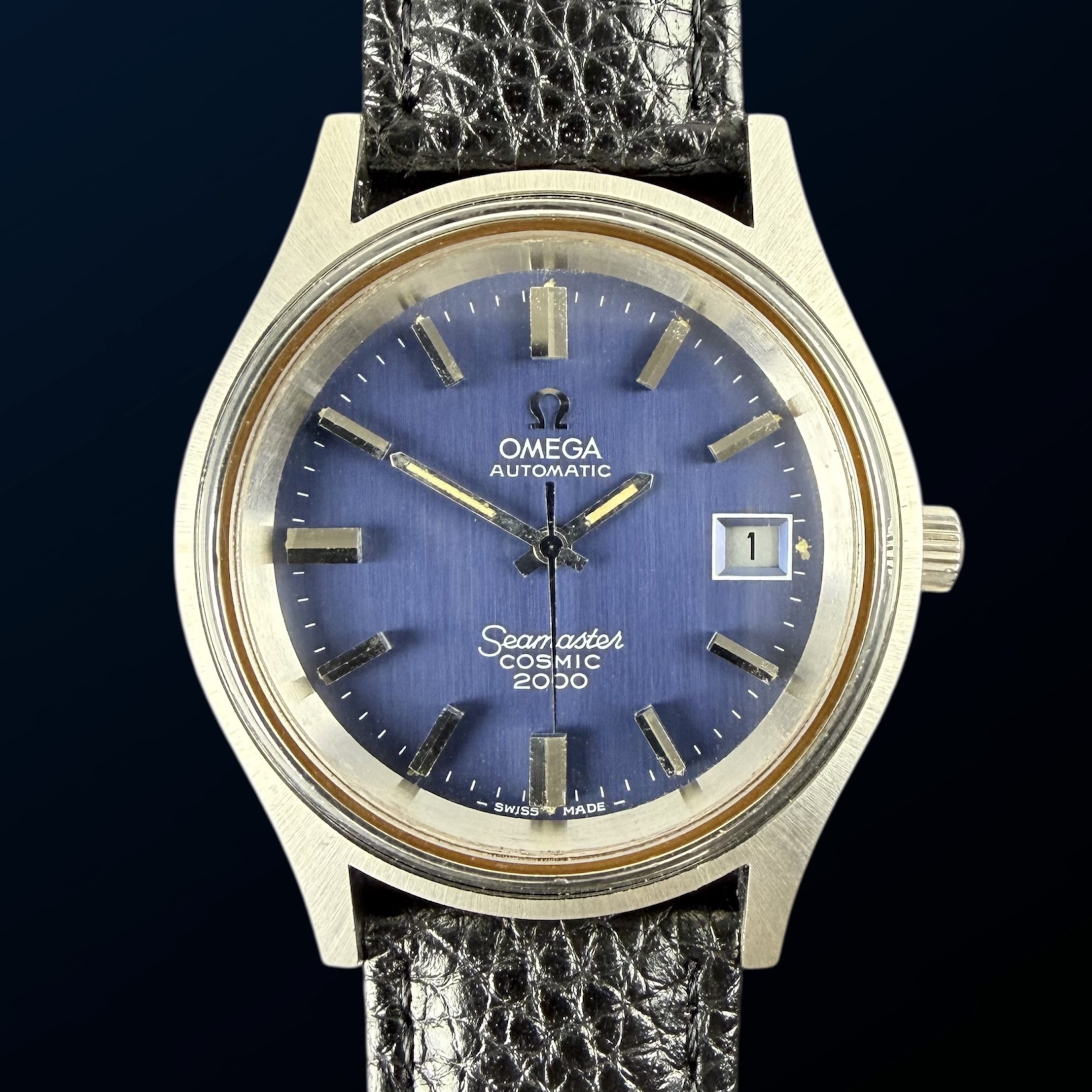 Vintage Omega Seamaster Cosmic 2000 Automatic Blue dial 166.128 - 38mm - 1974