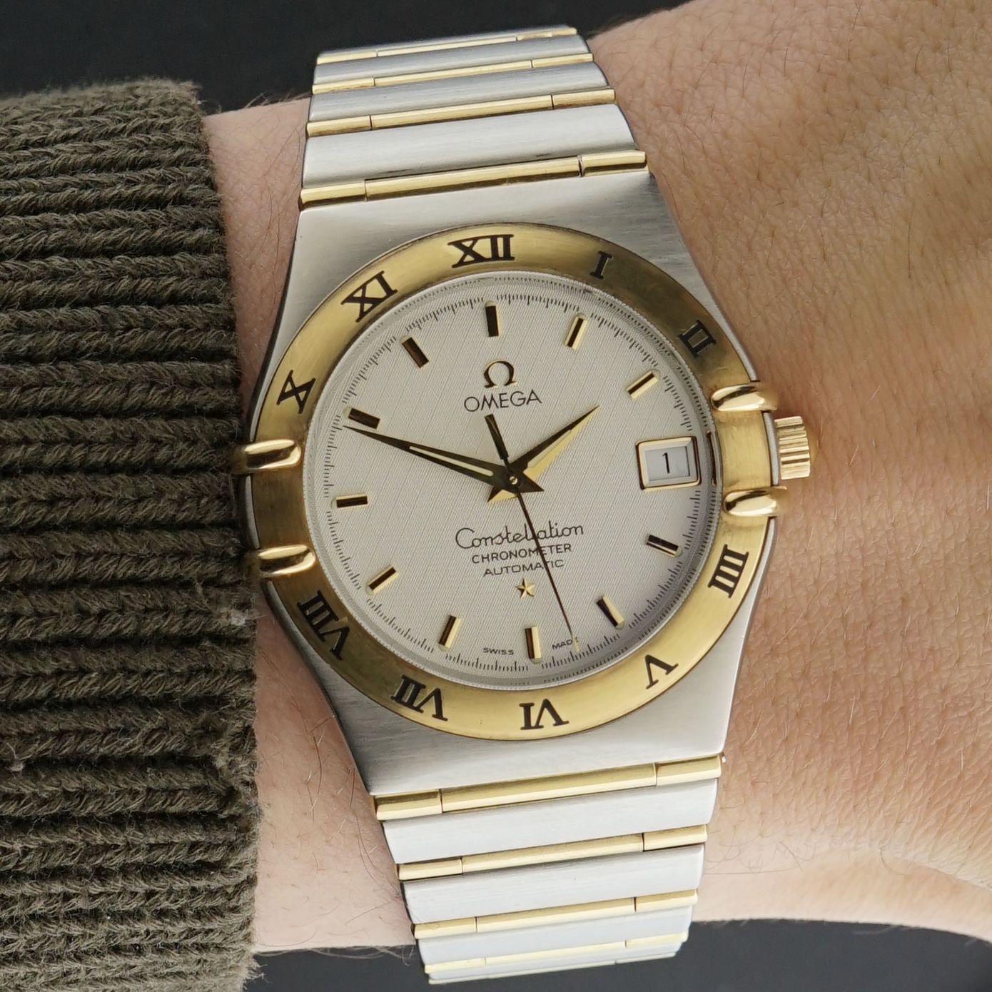 Vintage Omega Constellation Chronometer Automatic “Full Bar” Gold 1202.30 - 35,5mm - 1999 + Box