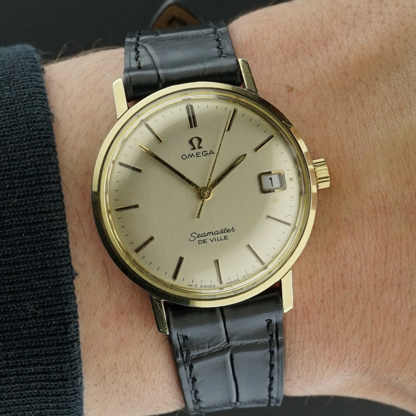 Vintage Omega Seamaster De Ville Manual Wind 14k Yellow Gold Bezel 136.020 - 34,5mm - 1969