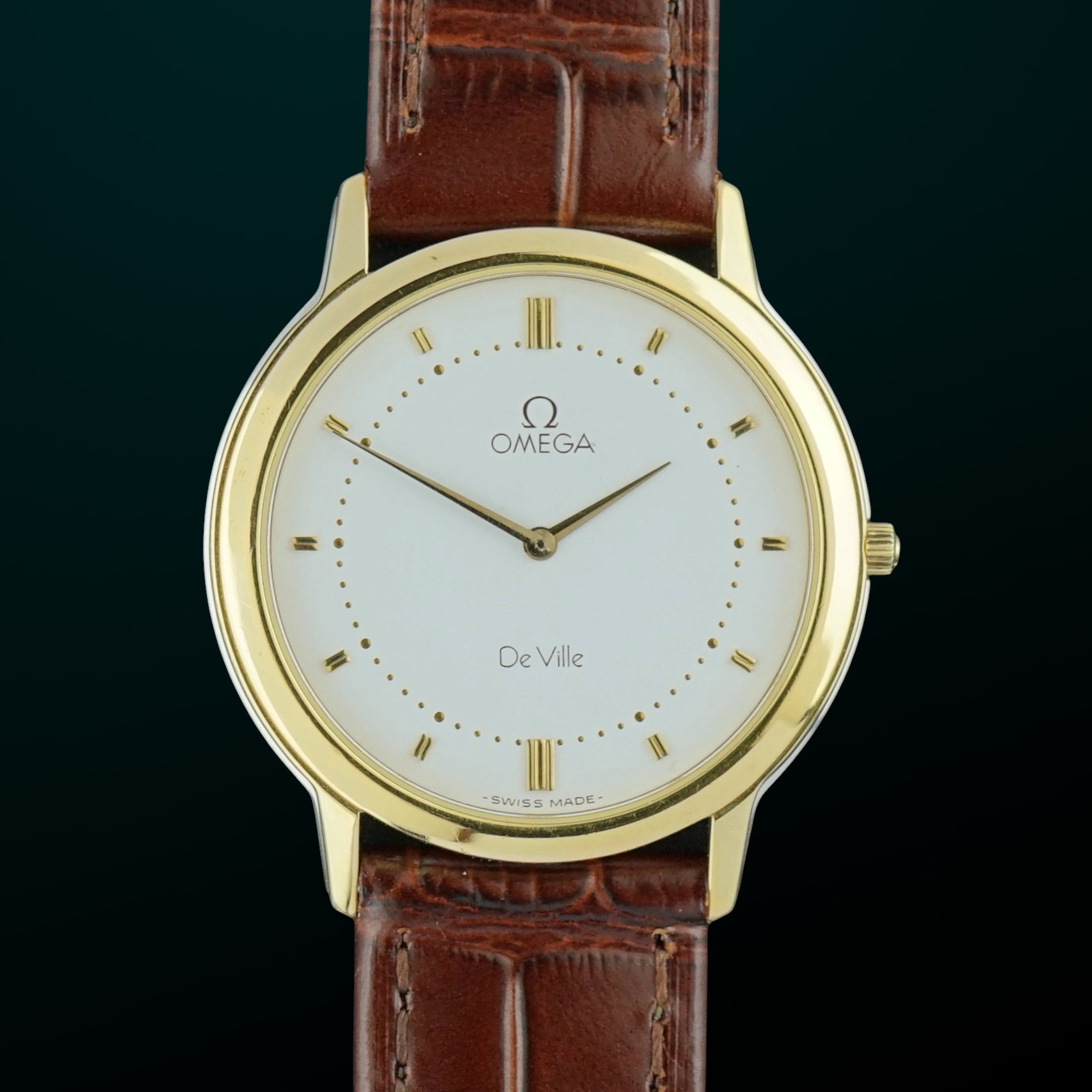 Vintage Omega De Ville Quartz Two-Tone Ultra Thin - 195.0048 - 33mm - 1986