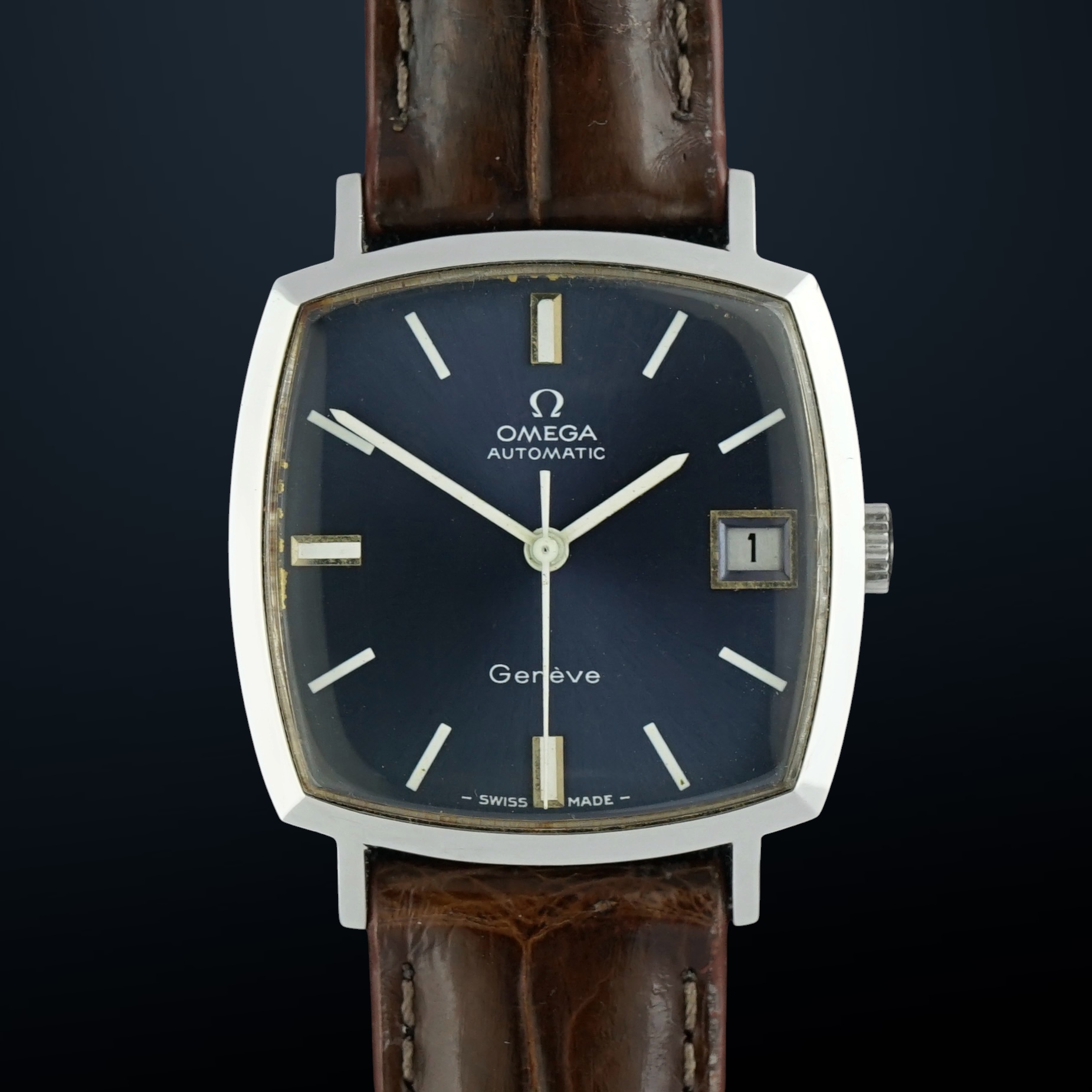Vintage Omega Genève Blue Square dial Automatic 162.0010 - 32mm - 1972