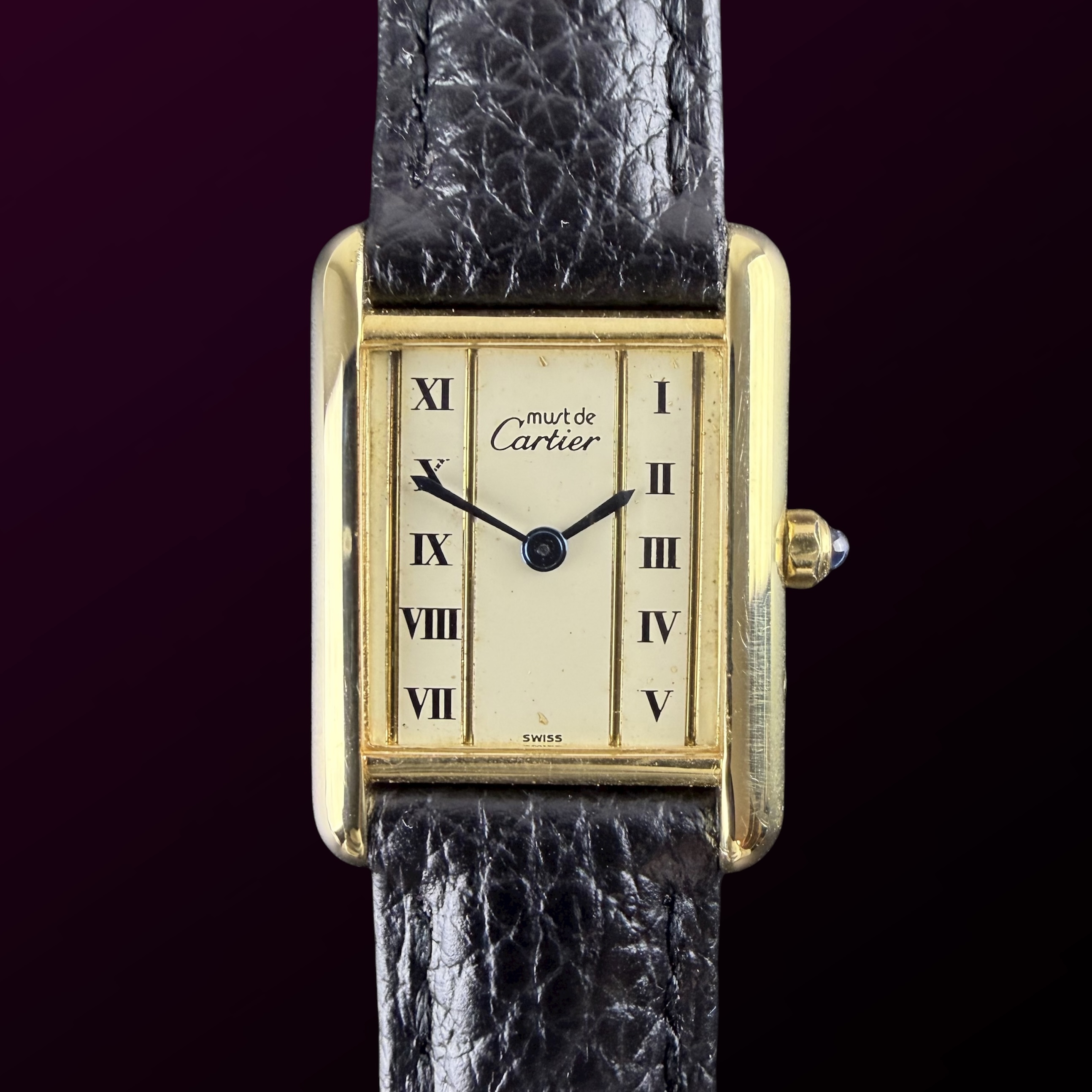 Vintage Cartier Tank Vermeil SM Lady Ivory dial 366001 - 20,5mm - 1990s