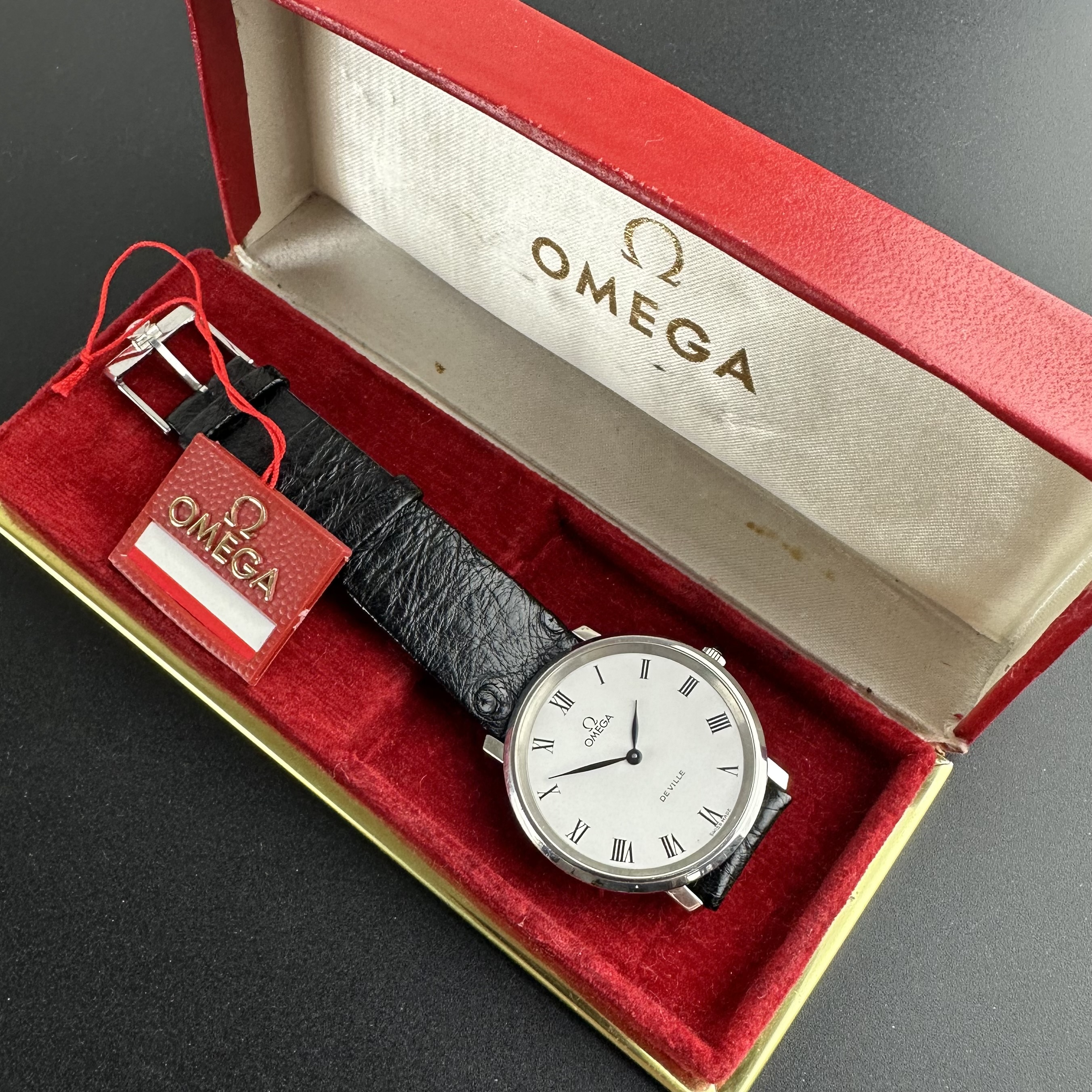 Vintage Omega De Ville Roman Numerals 111.0107 - 33mm - 1976 + Box 