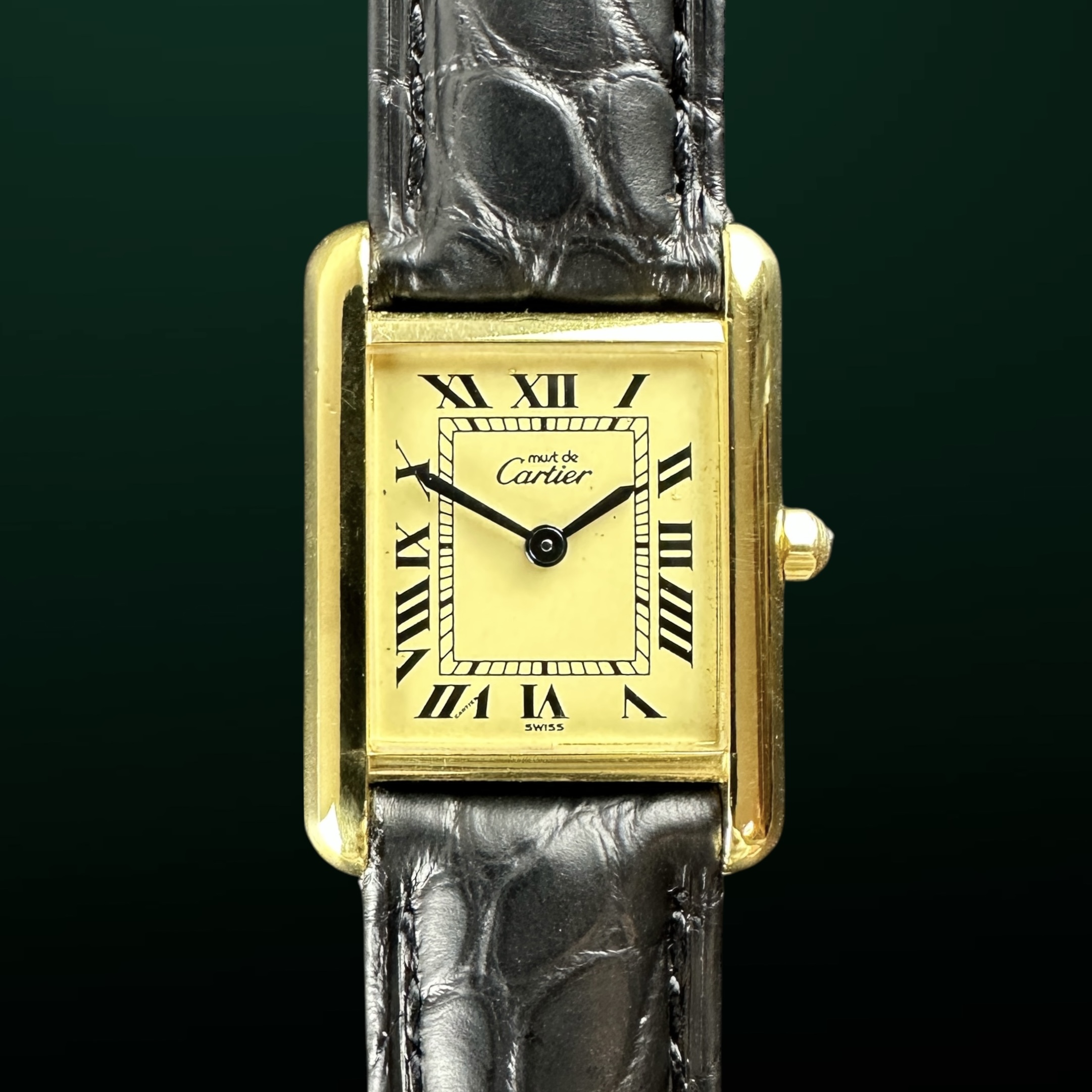 Vintage Cartier Tank Vermeil SM Lady Small Roman Numerals 366001 - 20,5mm - 1990s