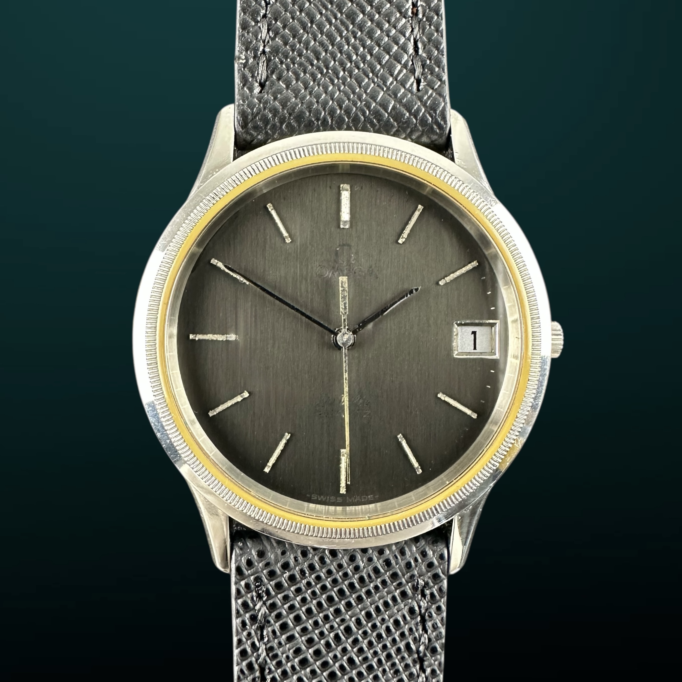 Vintage Omega De Ville Quartz Ghost dial Black 196.0201 - 34mm - 1979