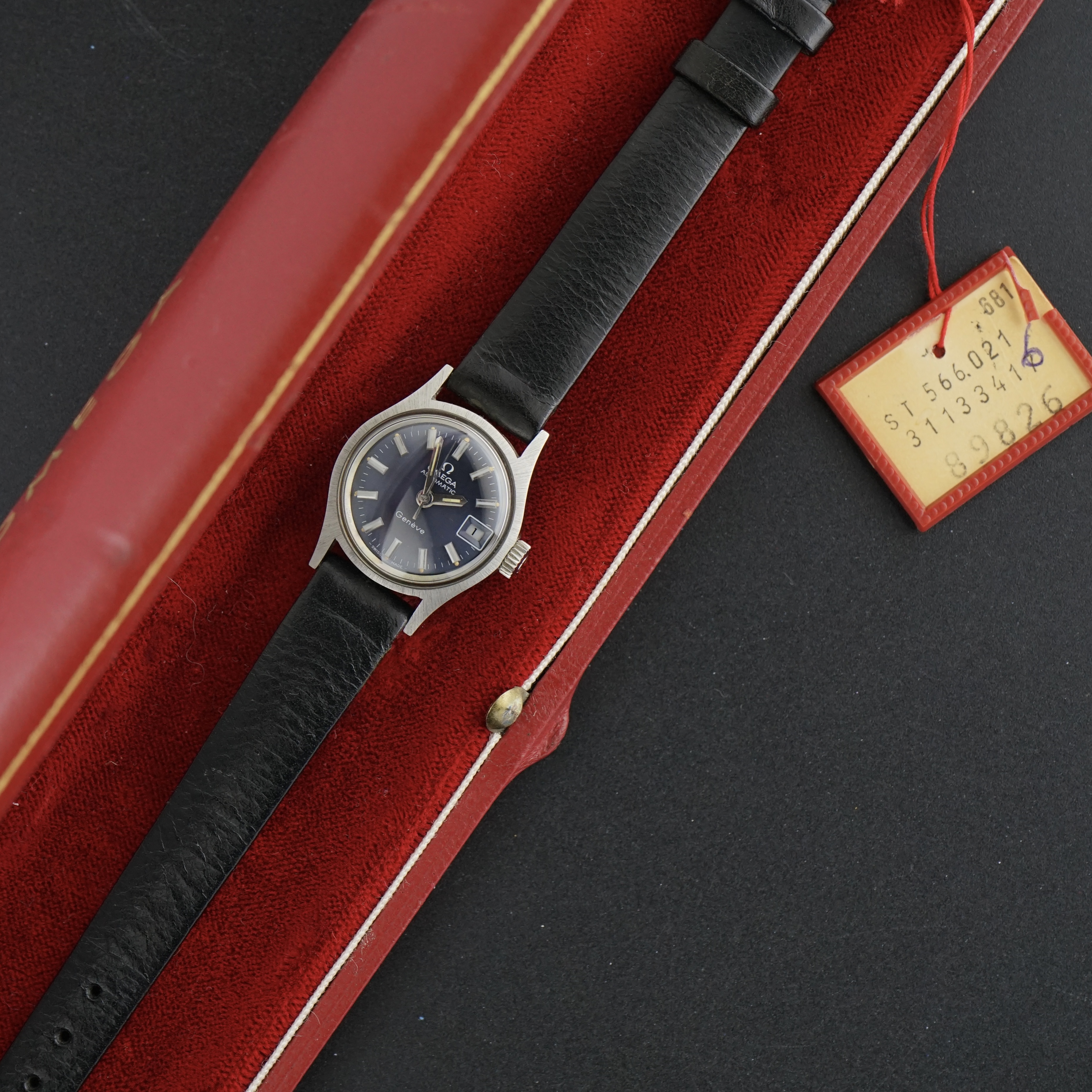 Vintage Omega Genève Automatic Lady Blue Dial 566.021 - 23mm - 1970 + Box