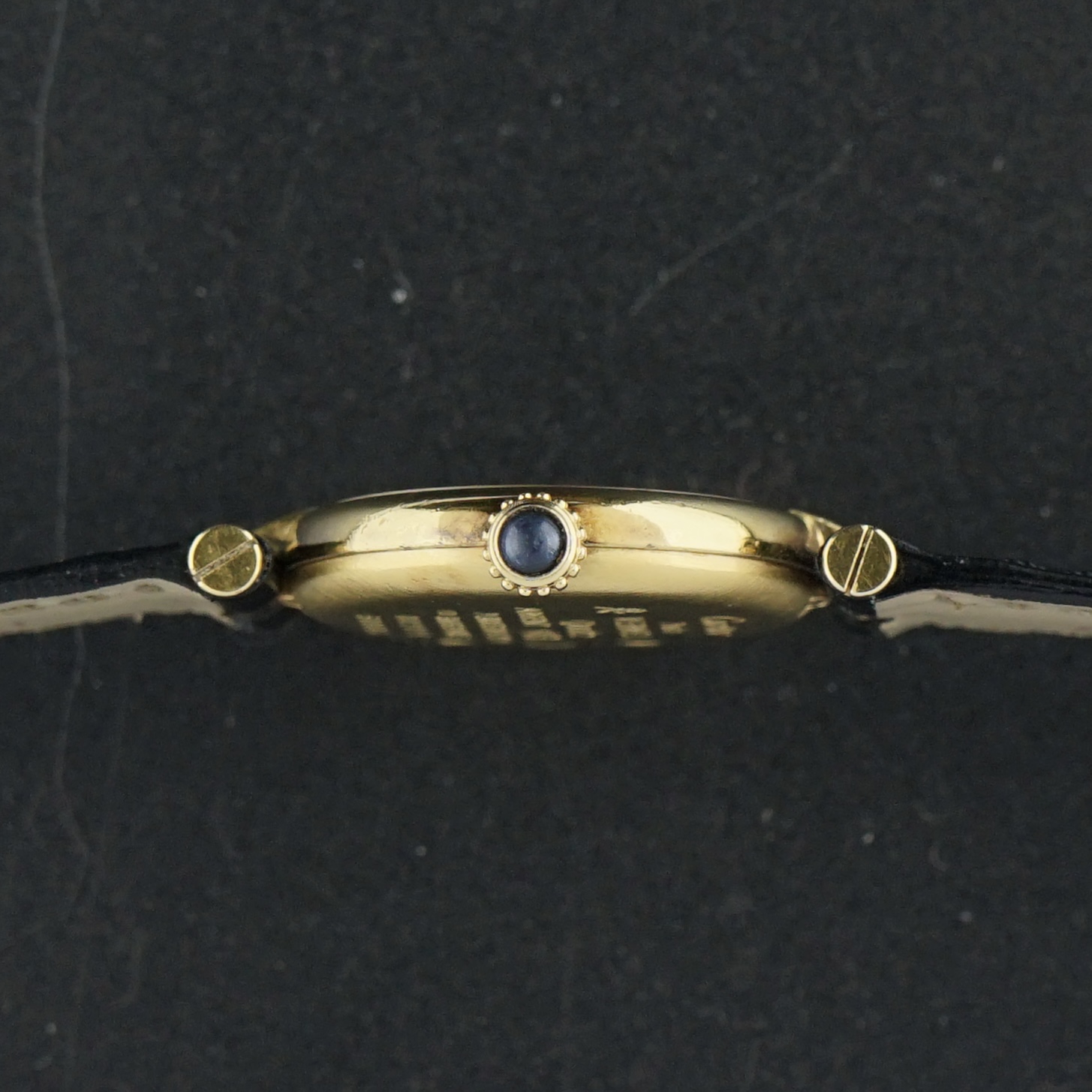 Vintage Cartier Vendome Vermeil SM Black dial Quartz 590004 - 24mm - 1990s