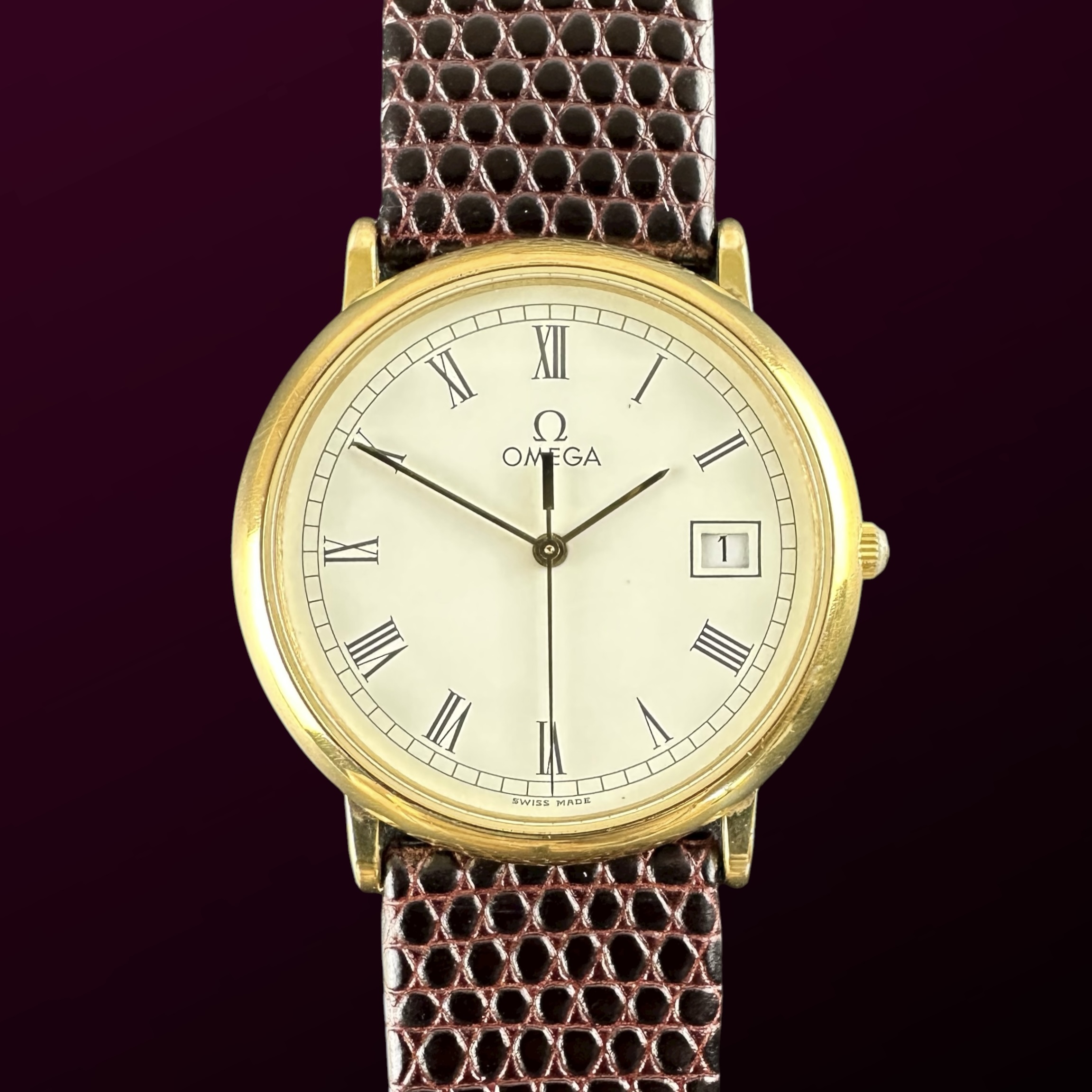 Vintage Omega De Ville Ile de France Quartz Roman numerals 196.0312.1 - 32,5mm - 1989