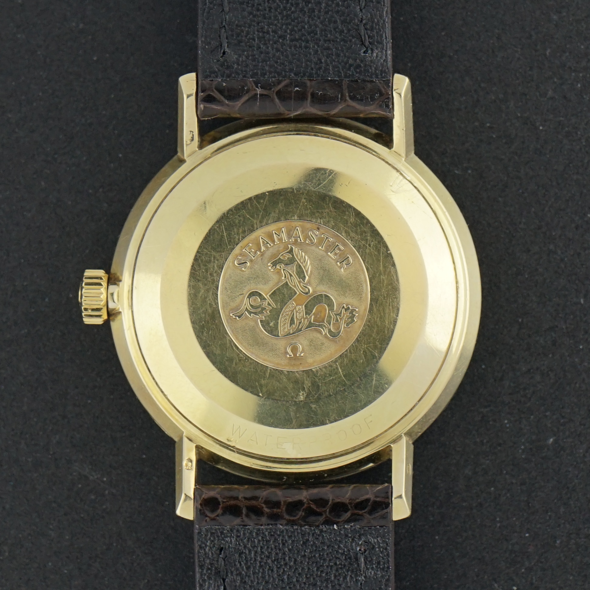 Vintage Omega Seamaster De Ville 14k Solid Yellow Gold Patina 166.020 - 34,5mm - 1965 + Box