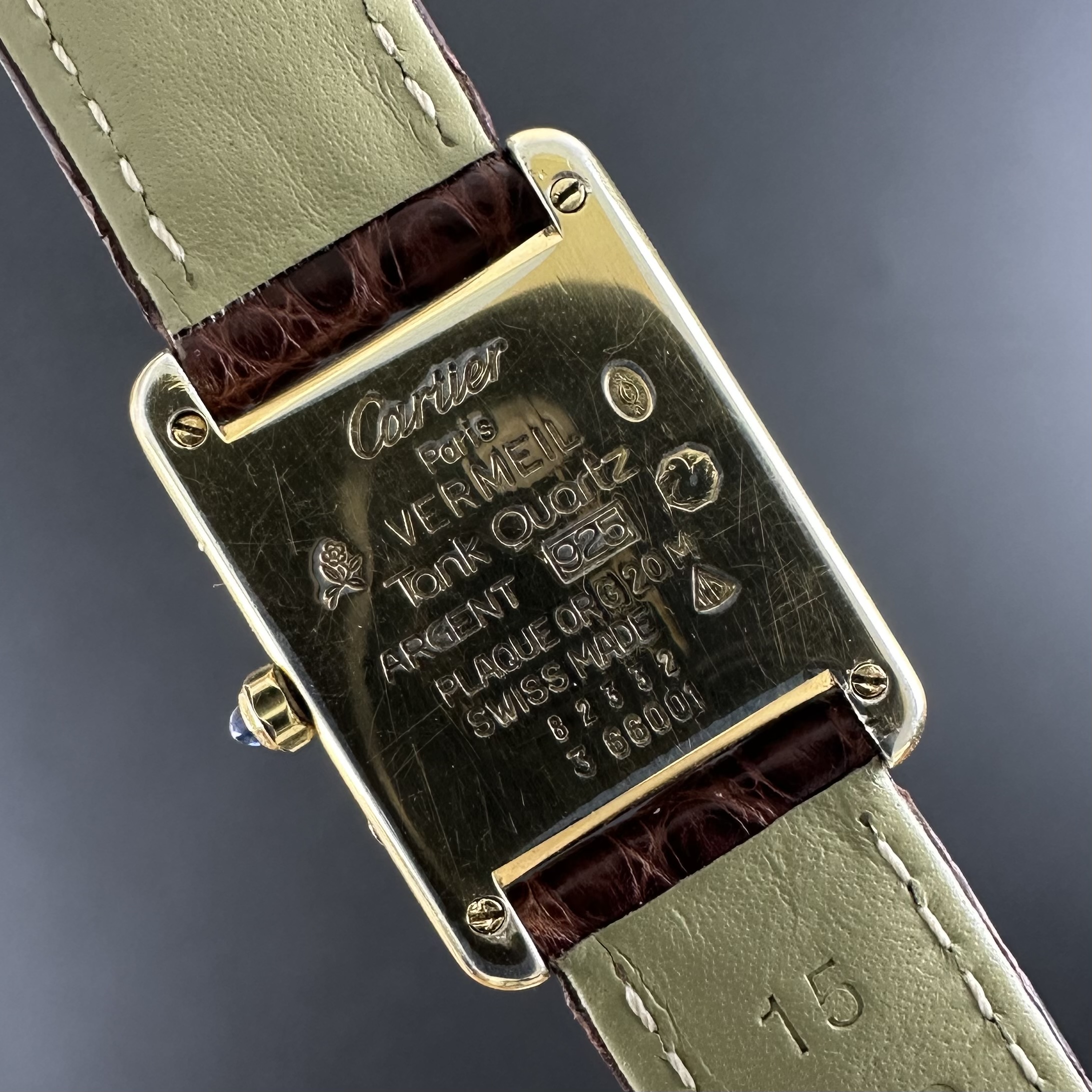 Vintage Cartier Tank Vermeil SM Lady Ivory dial 366001 - 20,5mm - 1990s