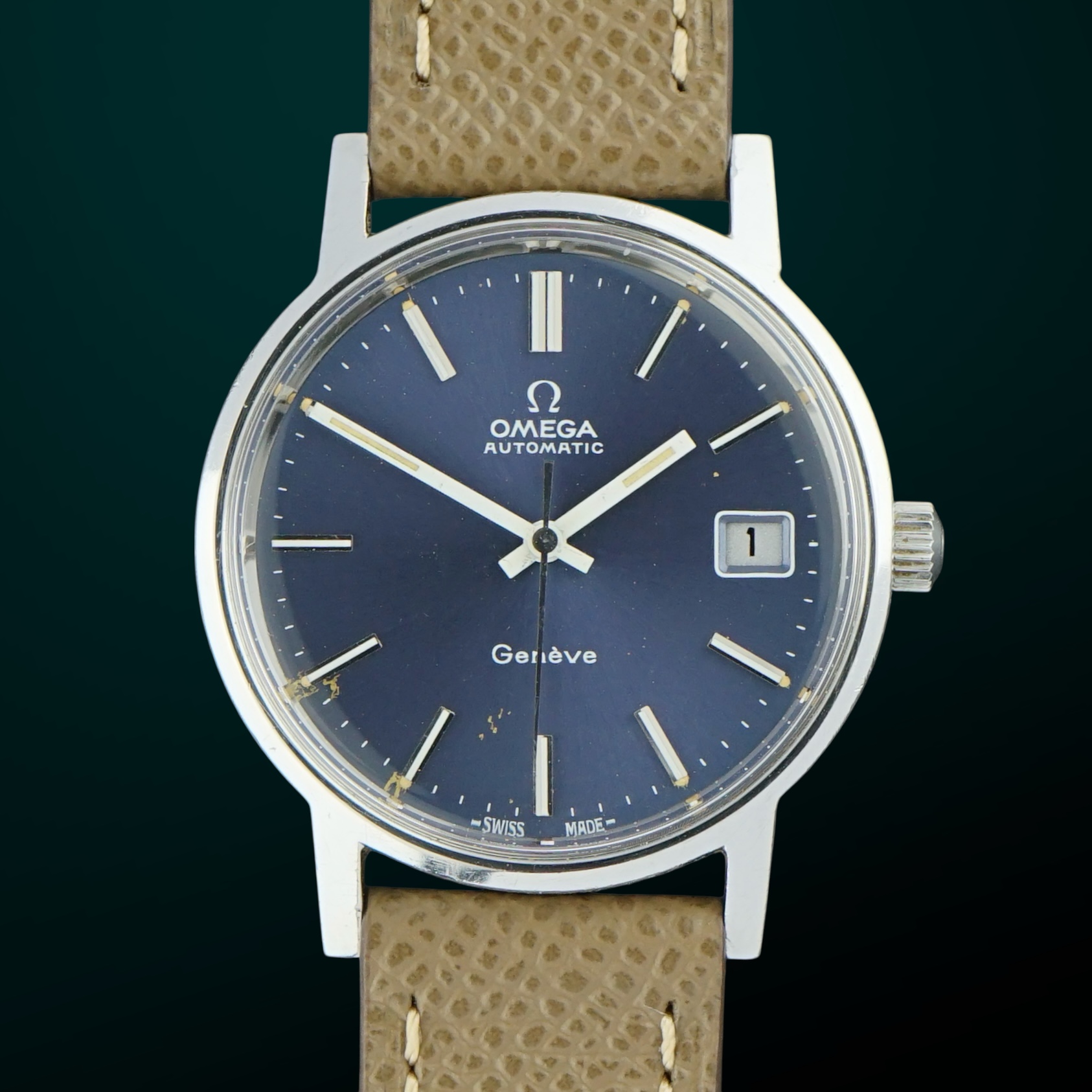 Vintage Omega Genève Automatic Blue dial 166.0163 - 35mm - 1973