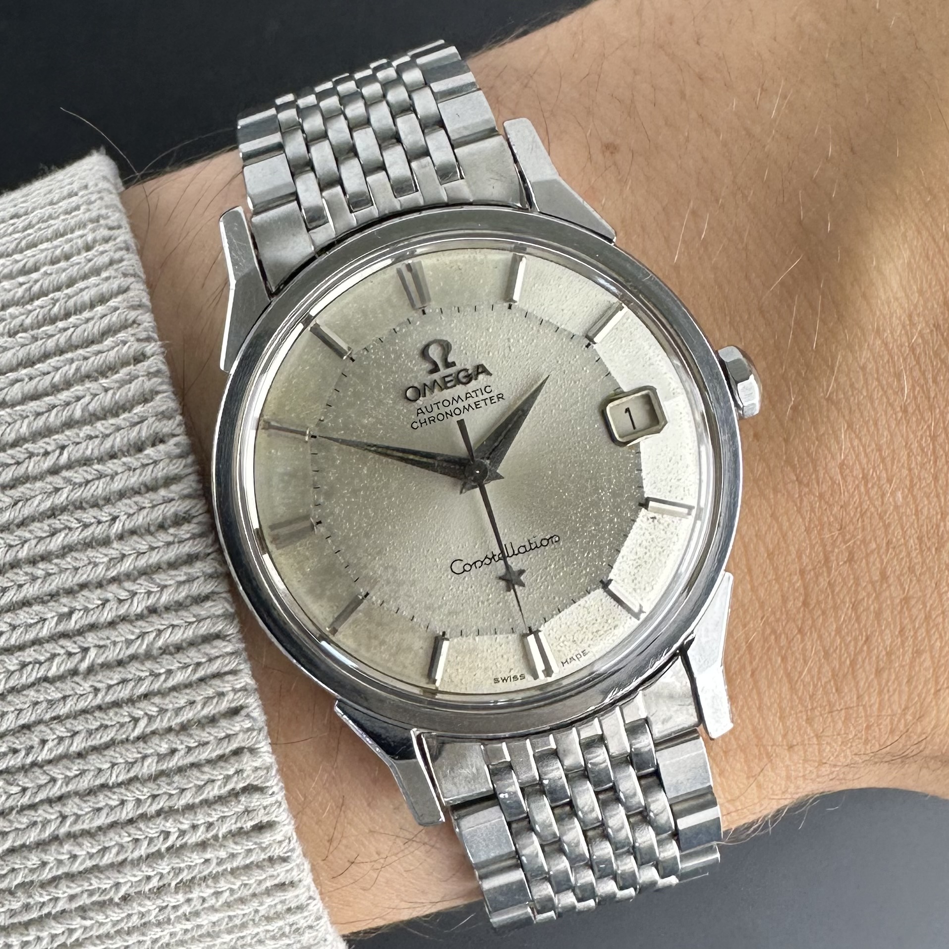 Vintage Omega Constellation “Pie Pan” “Dog Leg” on BOR 14902-62 SC - 34mm - 1962