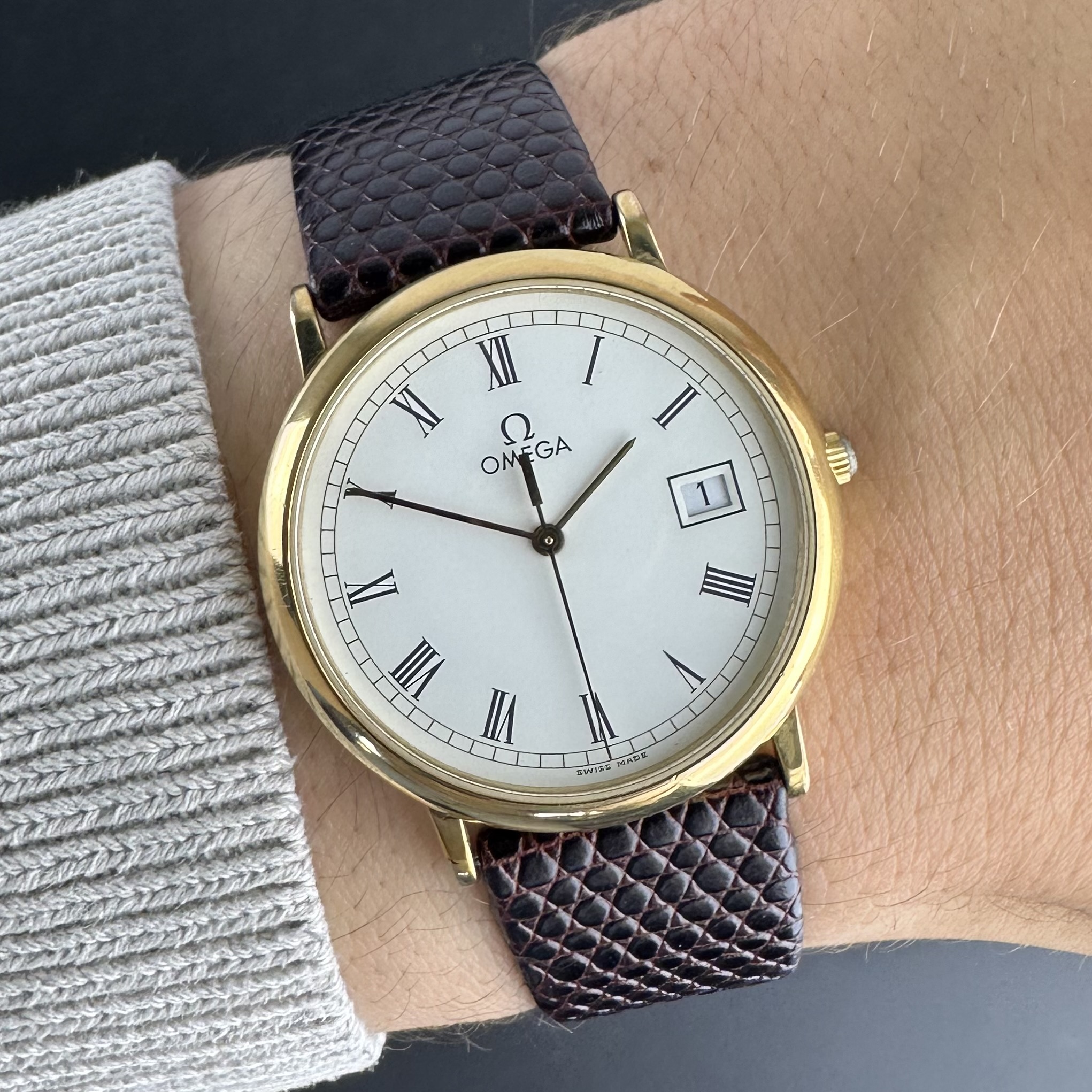 Vintage Omega De Ville Ile de France Quartz Roman numerals 196.0312.1 - 32,5mm - 1989