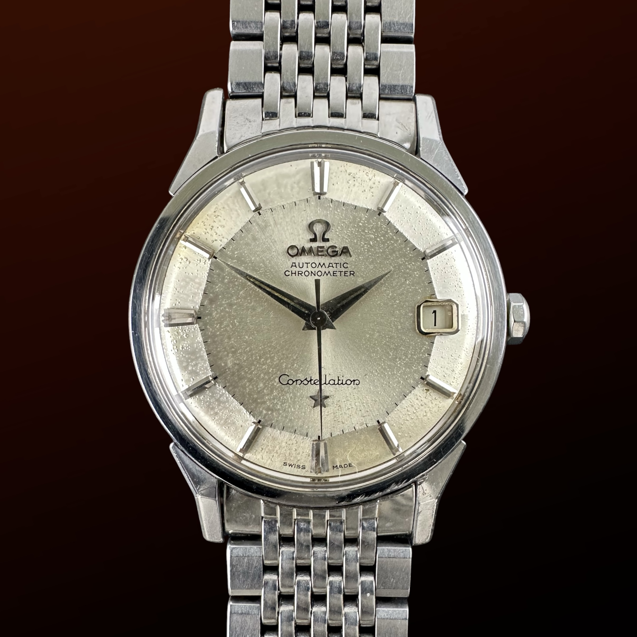 Vintage Omega Constellation “Pie Pan” “Dog Leg” on BOR 14902-62 SC - 34mm - 1962