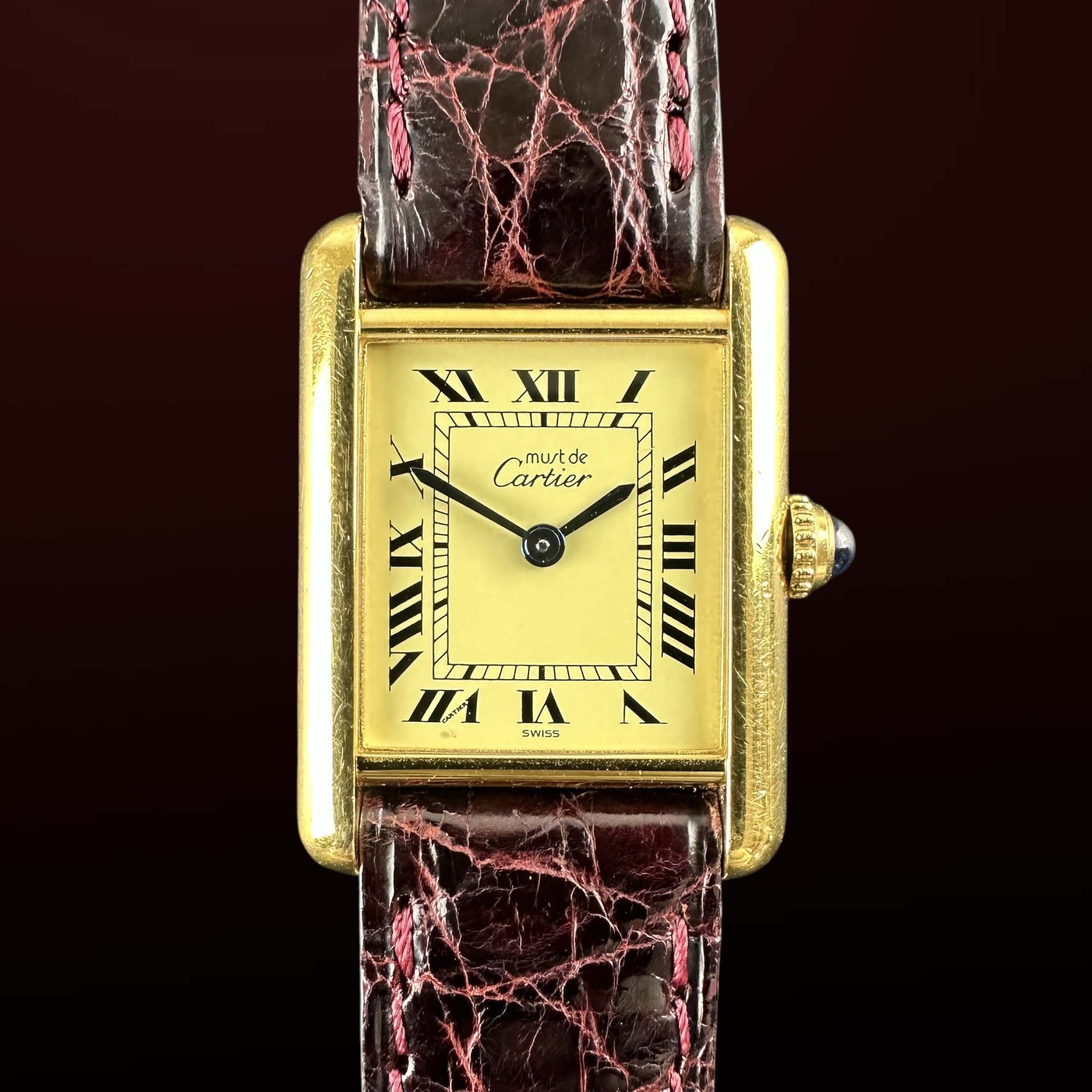 Vintage Cartier Tank Vermeil SM Lady Roman Dial 5057001 - 20,5mm - 1990s