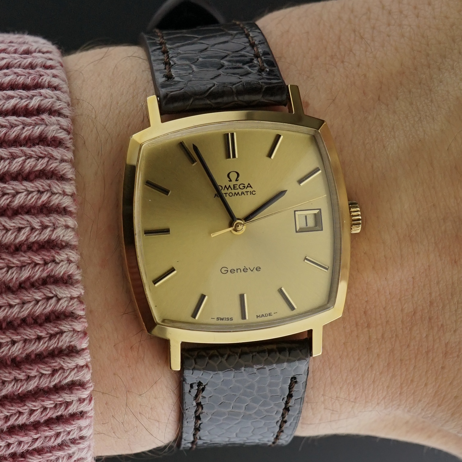 Vintage Omega Genève Automatic Push-Date 162.0042 - 32mm - 1973 + Box