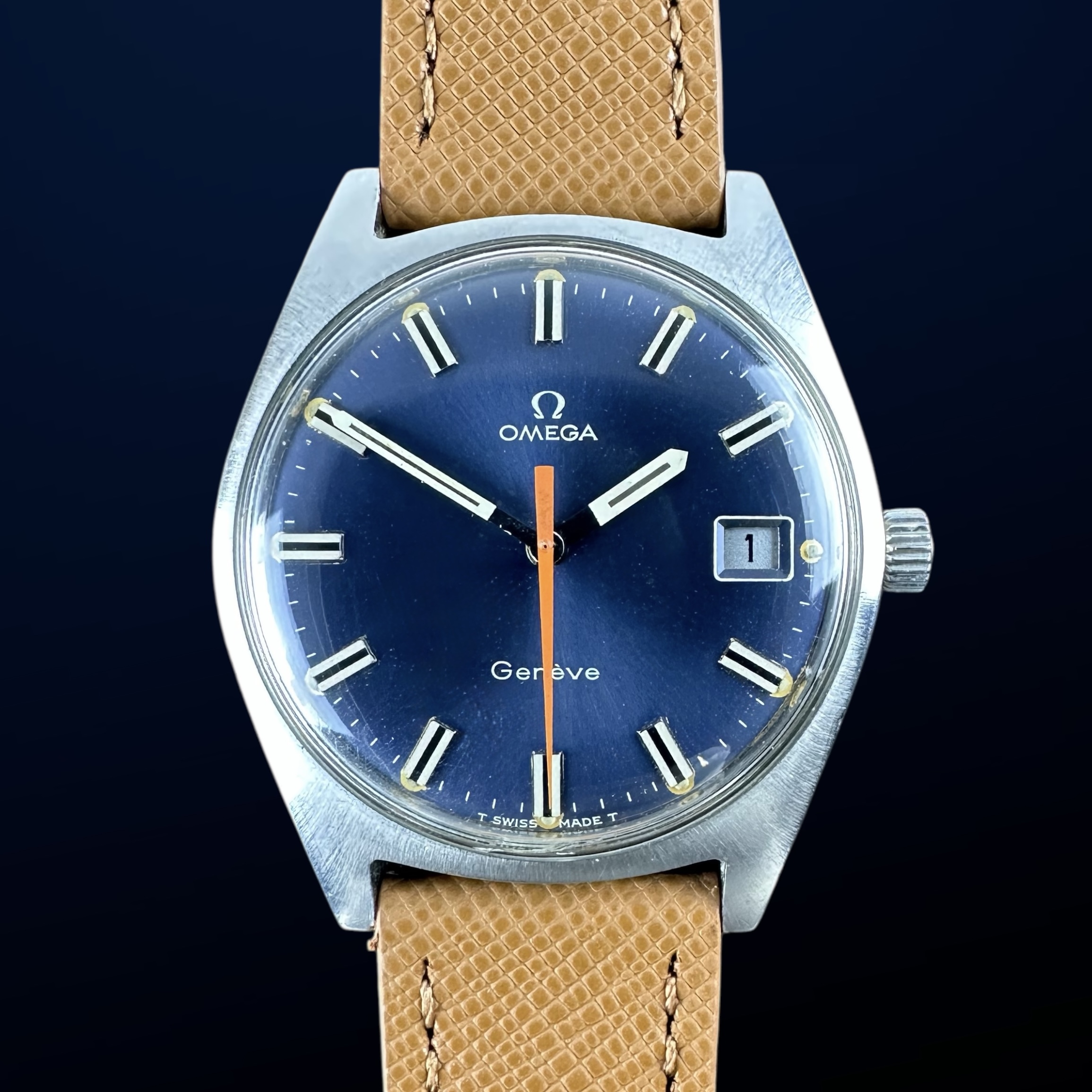 Vintage Omega Genève Blue Tritium dial Manual Wind 136.041 - 34,5mm - 1968