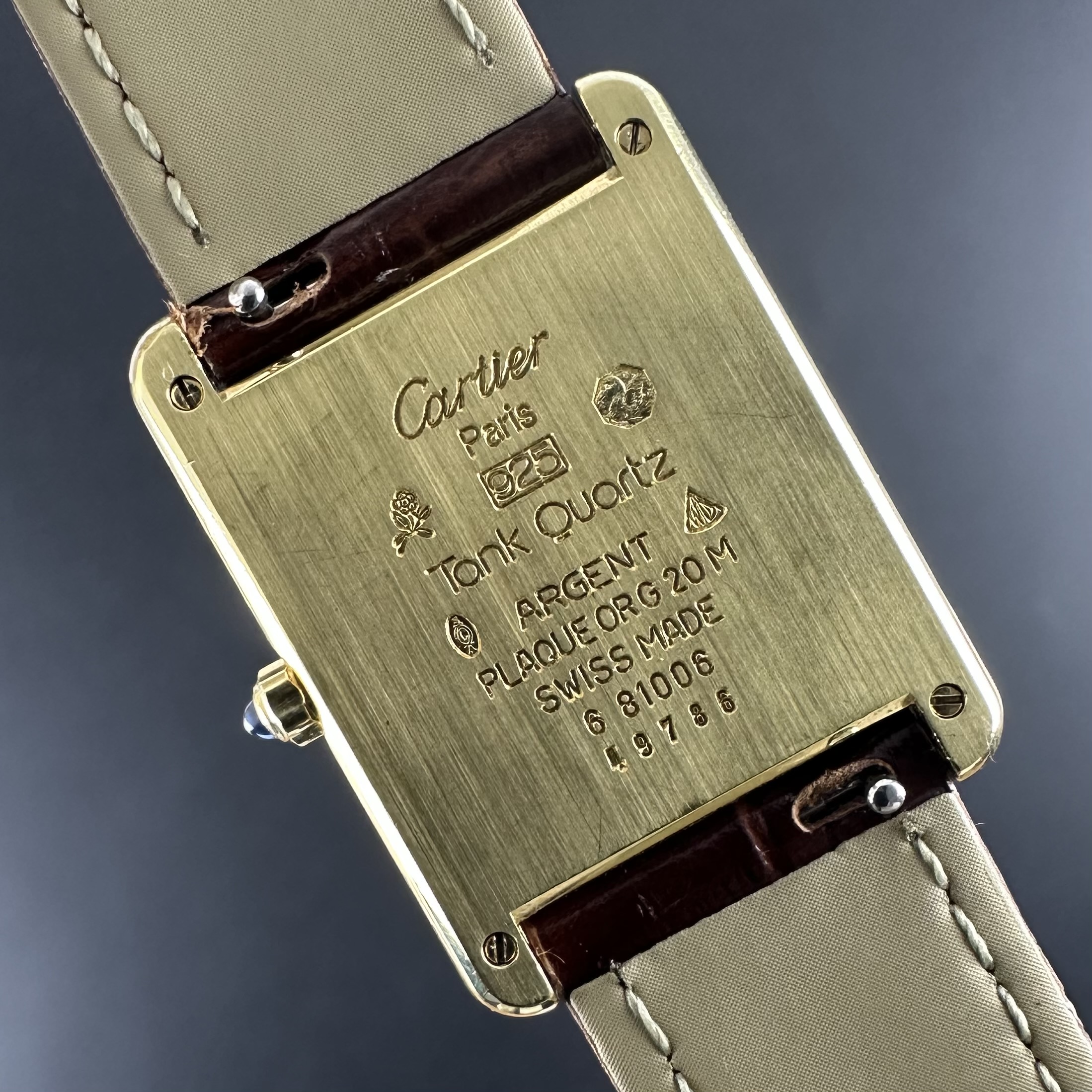 Vintage Cartier Tank Vermeil LM Large Quartz 681008 - 23mm - 1990s + Box Papers