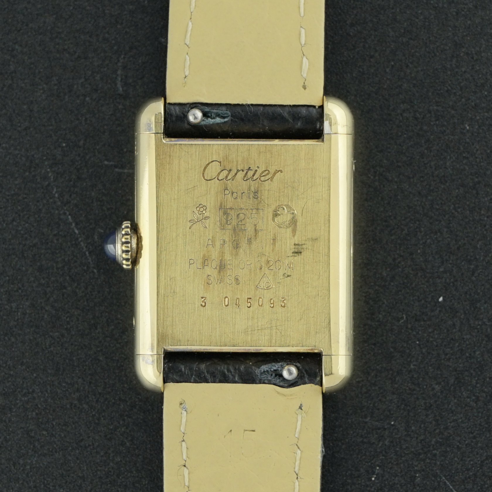 Vintage Cartier Tank Vermeil SM Manual Wind Roman dial 20,5mm - 1990s