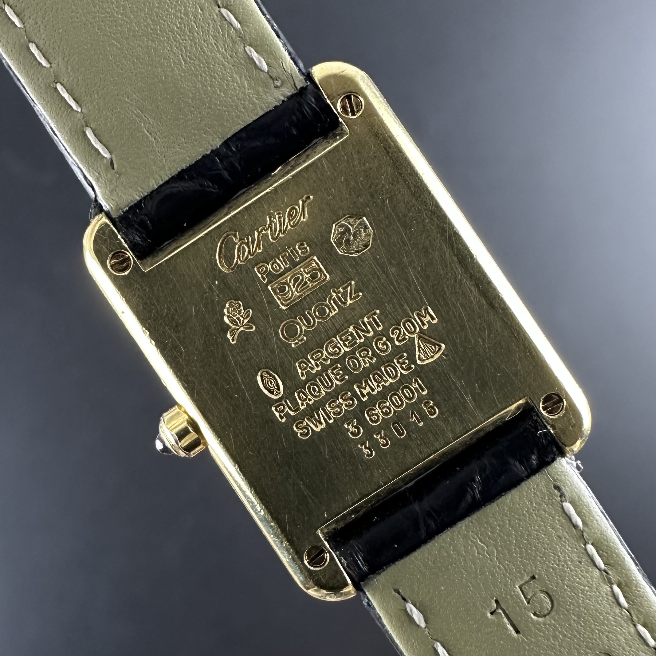Vintage Cartier Tank Vermeil SM Lady Small Roman Numerals 366001 - 20,5mm - 1990s
