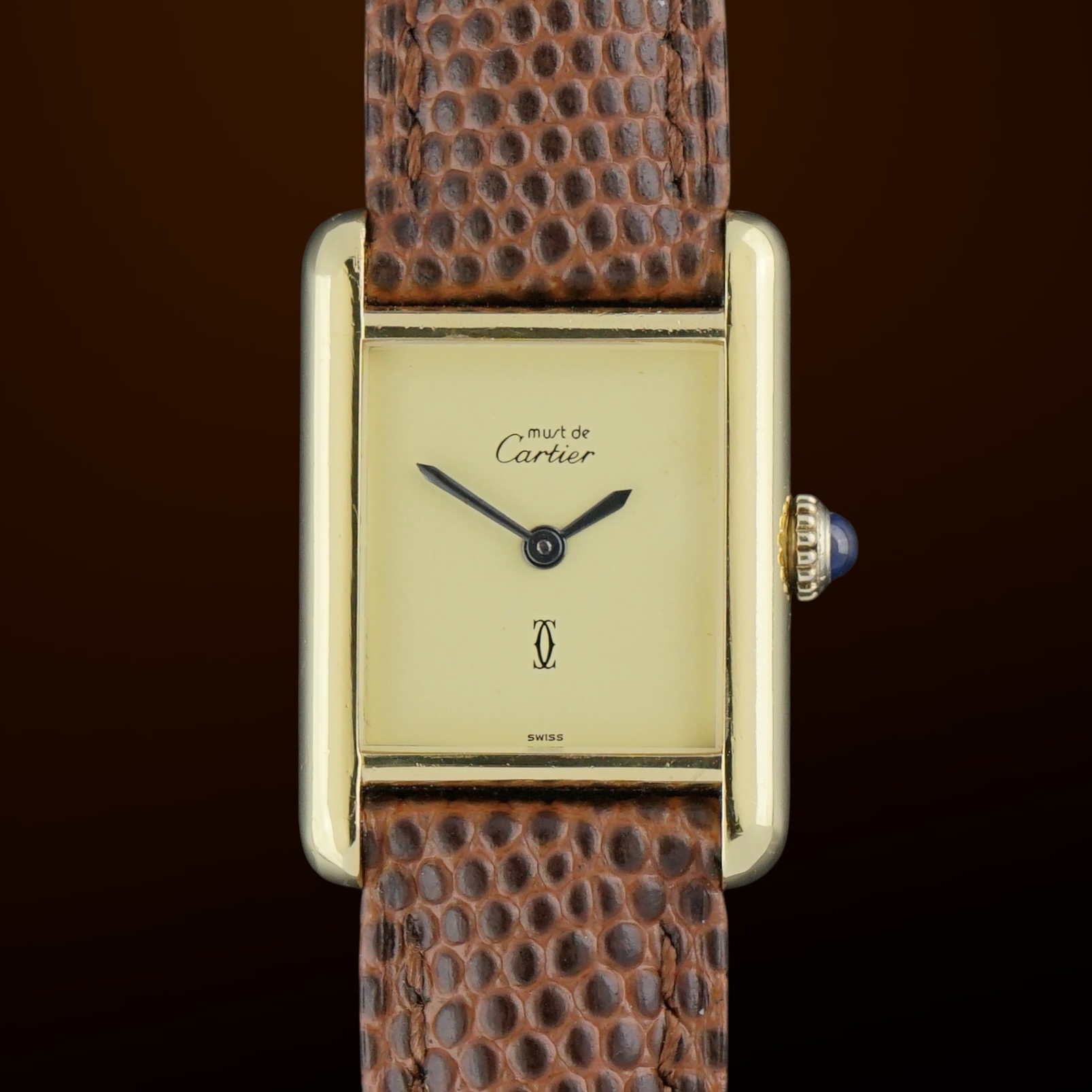 Vintage Cartier Tank Vermeil SM Lemon Dial Manual Wind 20,5mm - 1990s