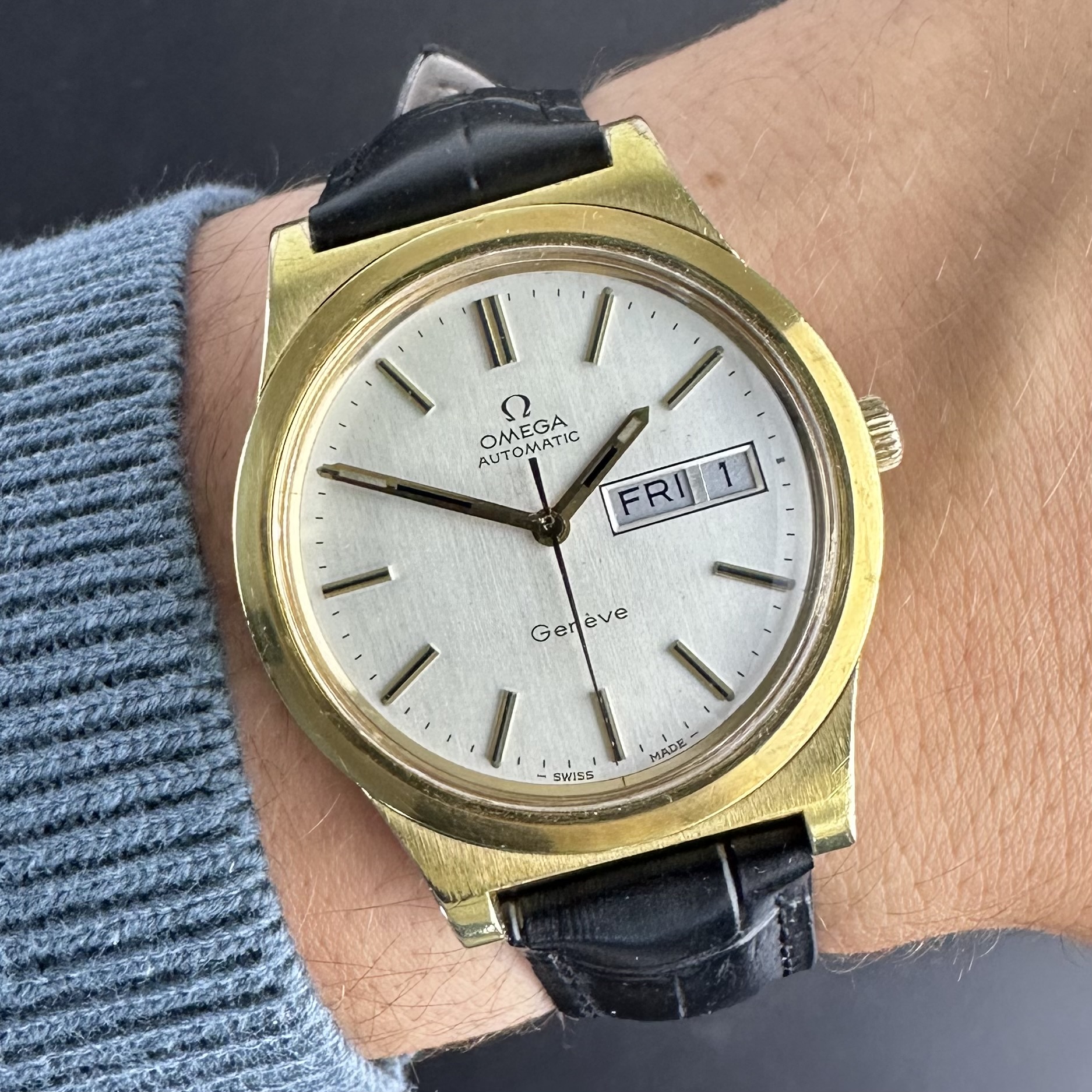 Vintage Omega Genève DayDate Automatic Gold Plated 166.0169 - 36,5mm - 1972
