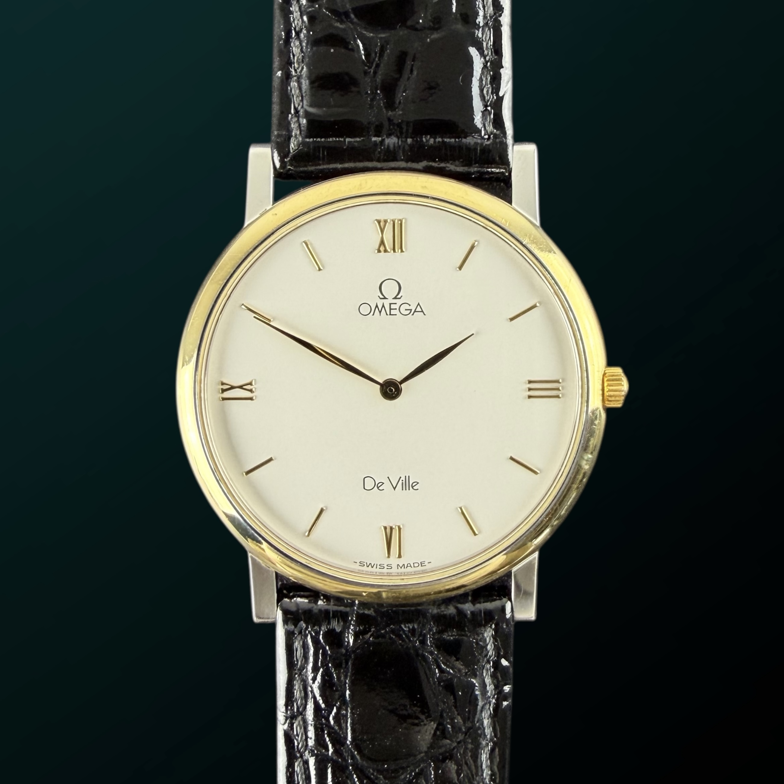 Vintage Omega De Ville Quartz Roman Numerals 195.2378 - 32,5mm - 1993