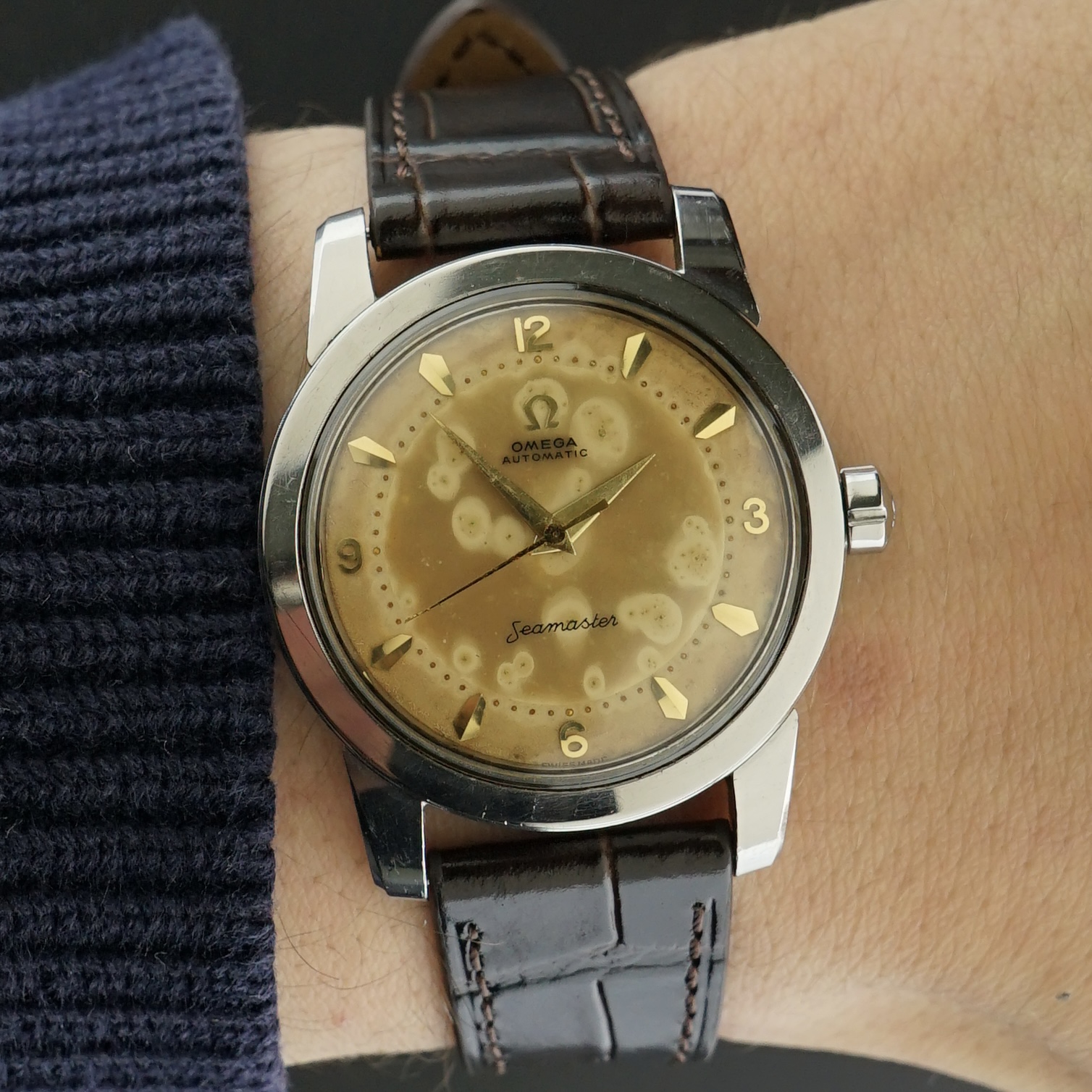 Vintage Omega Seamaster Bumper Automatic Tropical Dial C 2577-11 SC - 34,5mm - 1952