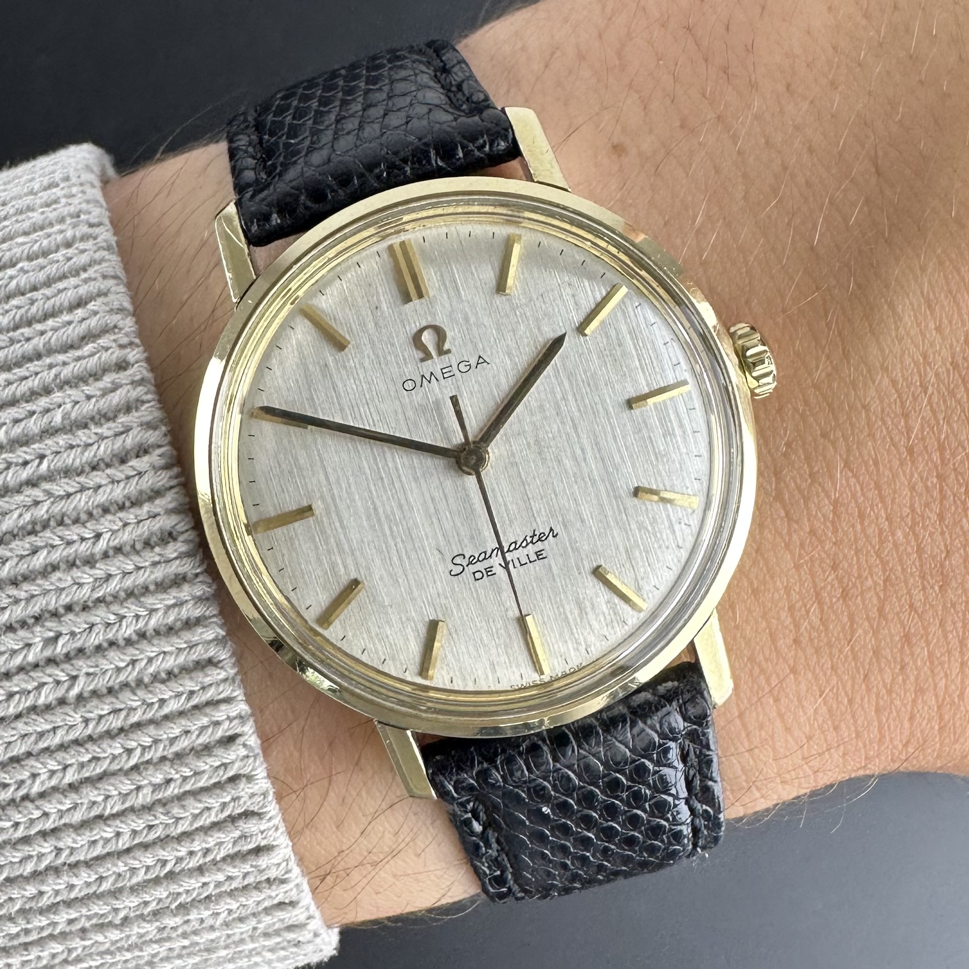 Vintage Omega Seamaster De Ville Linen Dial Manual Wind 14k Bezel 135.020 - 34,5mm - 1964