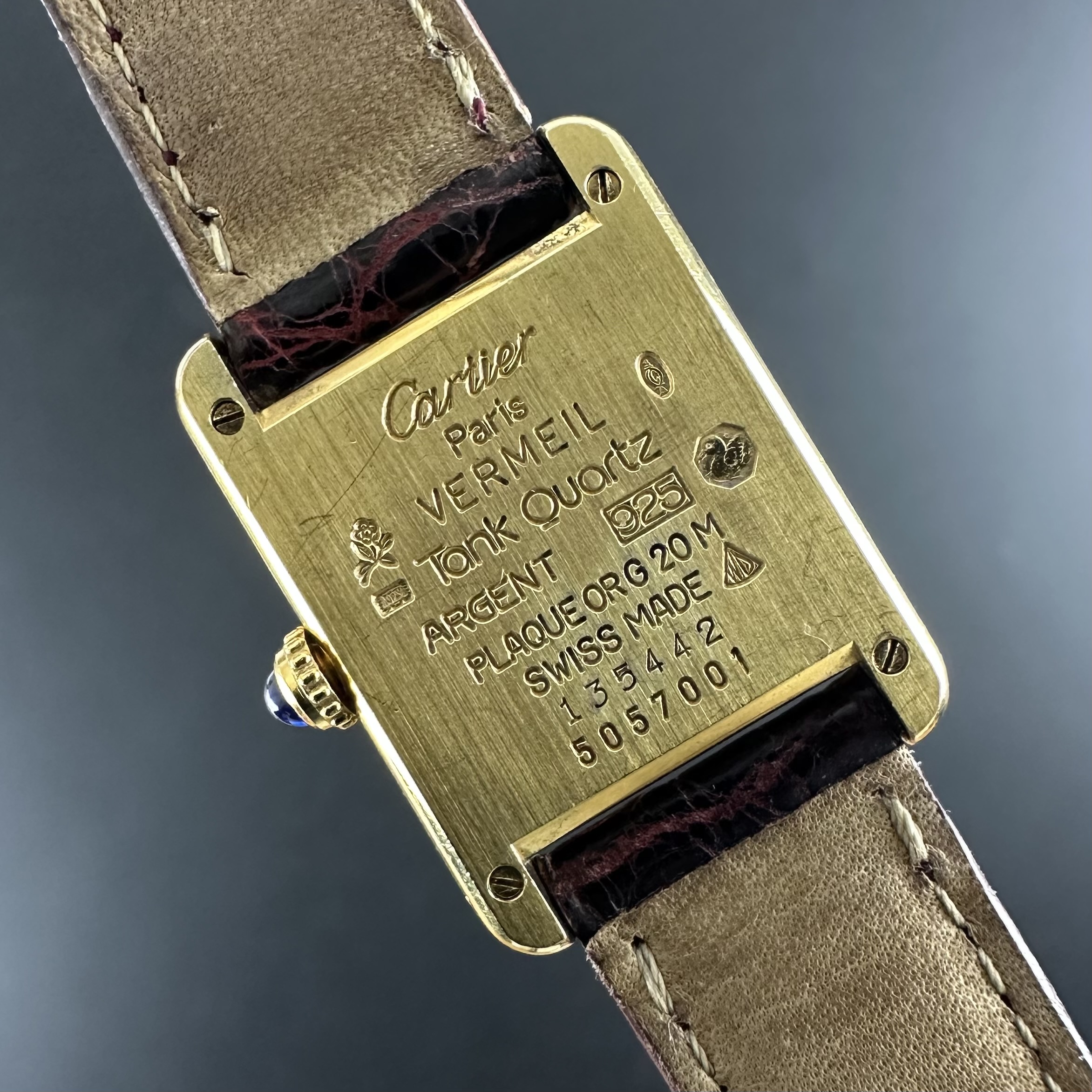 Vintage Cartier Tank Vermeil SM Lady Roman Dial 5057001 - 20,5mm - 1990s