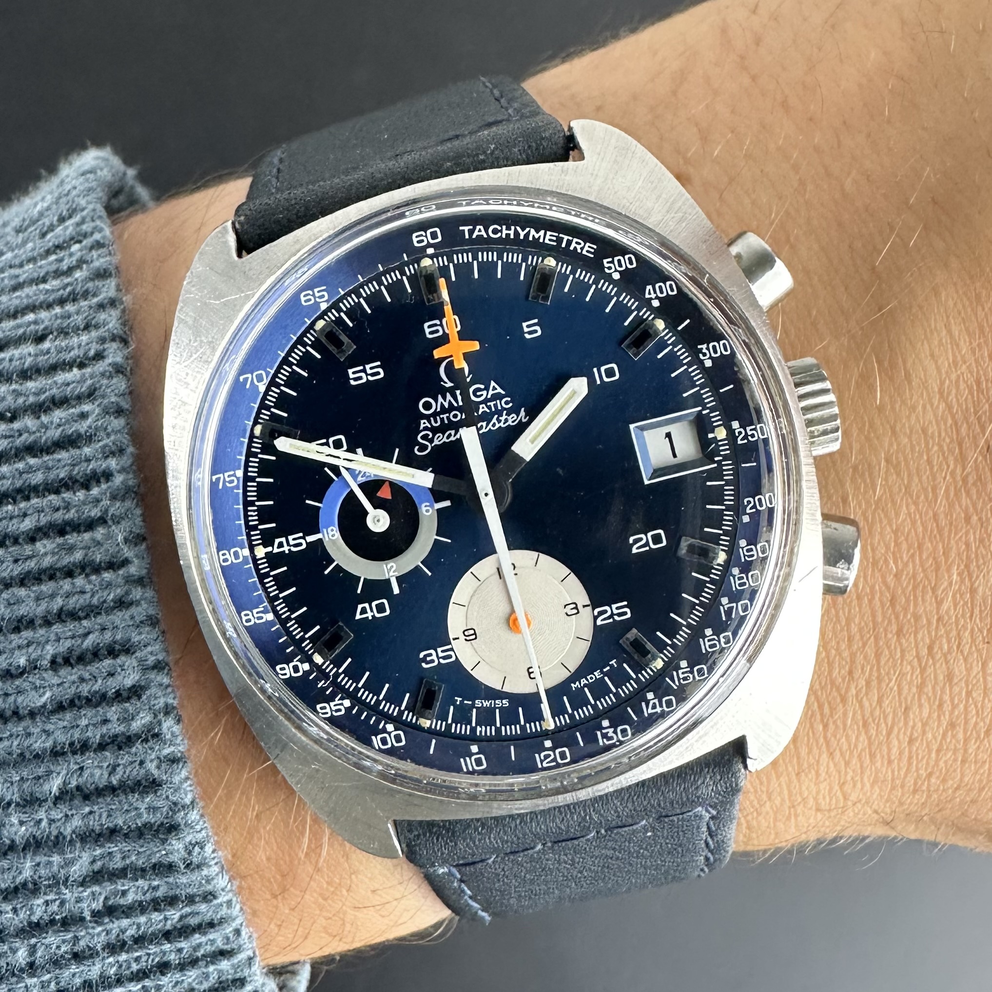Vintage Omega Seamaster Jedi Chronograph Blue 176.007 - 38mm - 1972