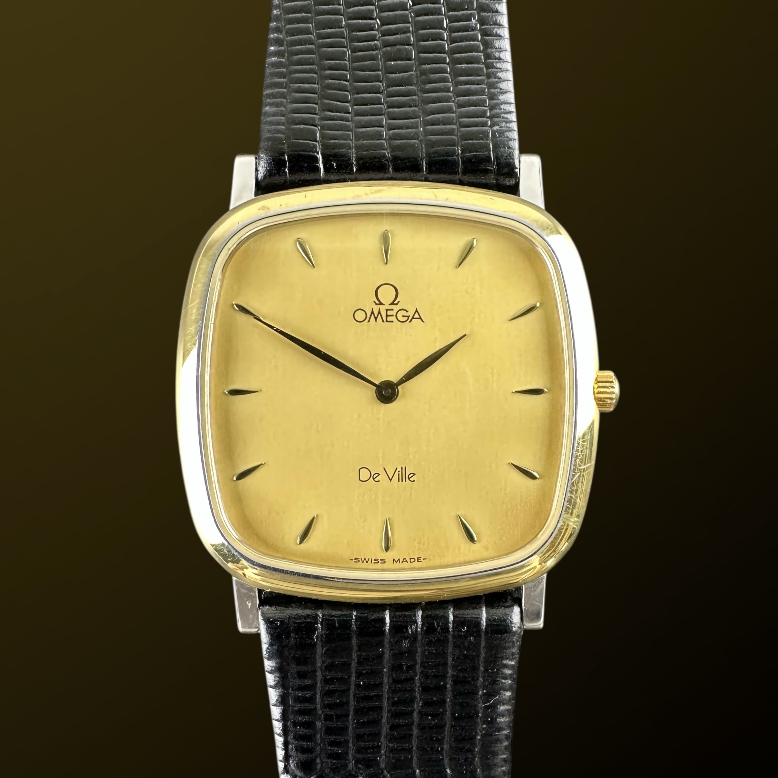 Vintage Omega De Ville Quartz Square case Ultra Thin 195.3378 - 30mm - 1993
