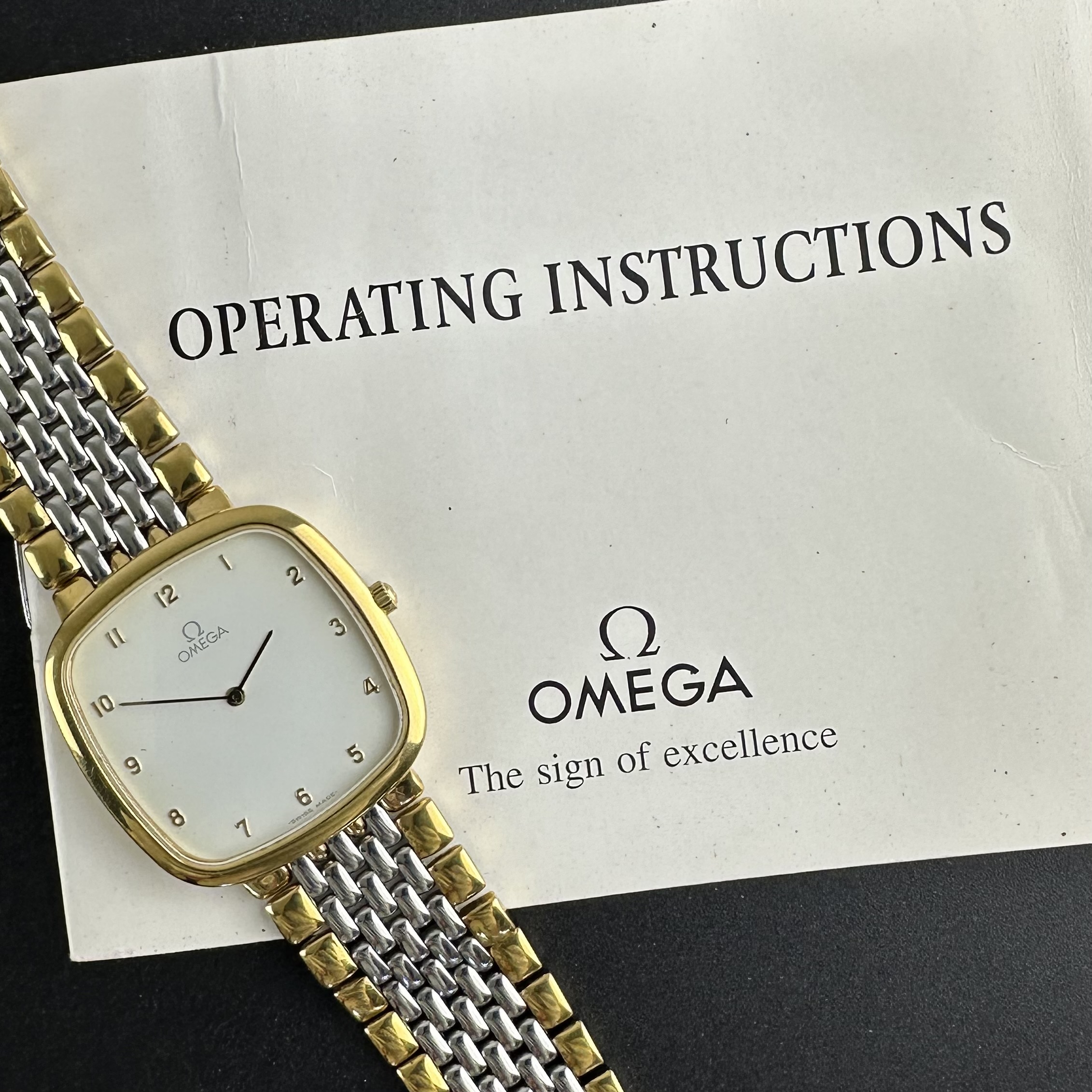Vintage Omega De Ville Quartz Arabic Numerals Ultra Thin 395.0877.2 - 30mm - 1989