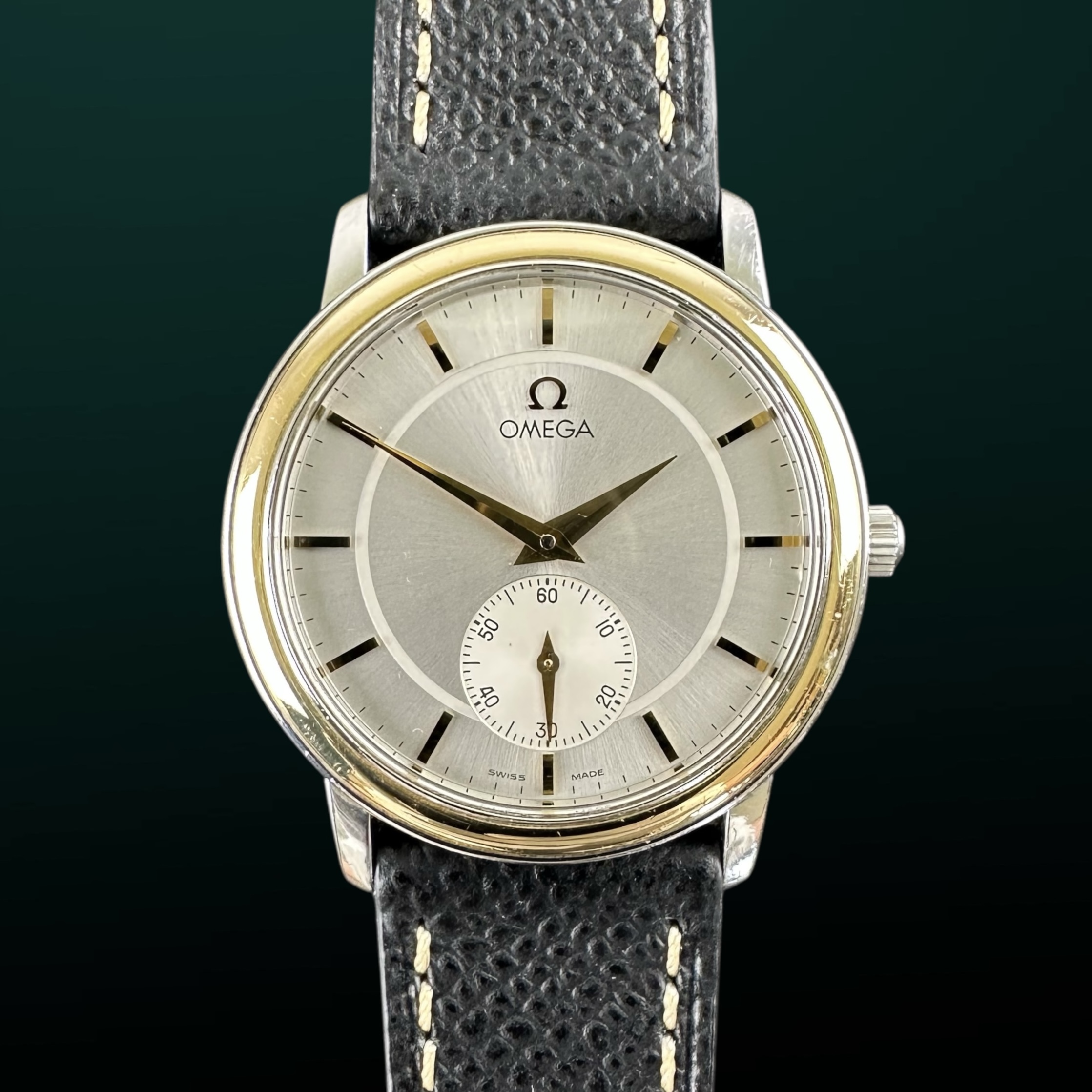 Vintage Omega Prestige De Ville Two-Tone Small Seconds 125.0150 - 34,5mm - 1993 + Card