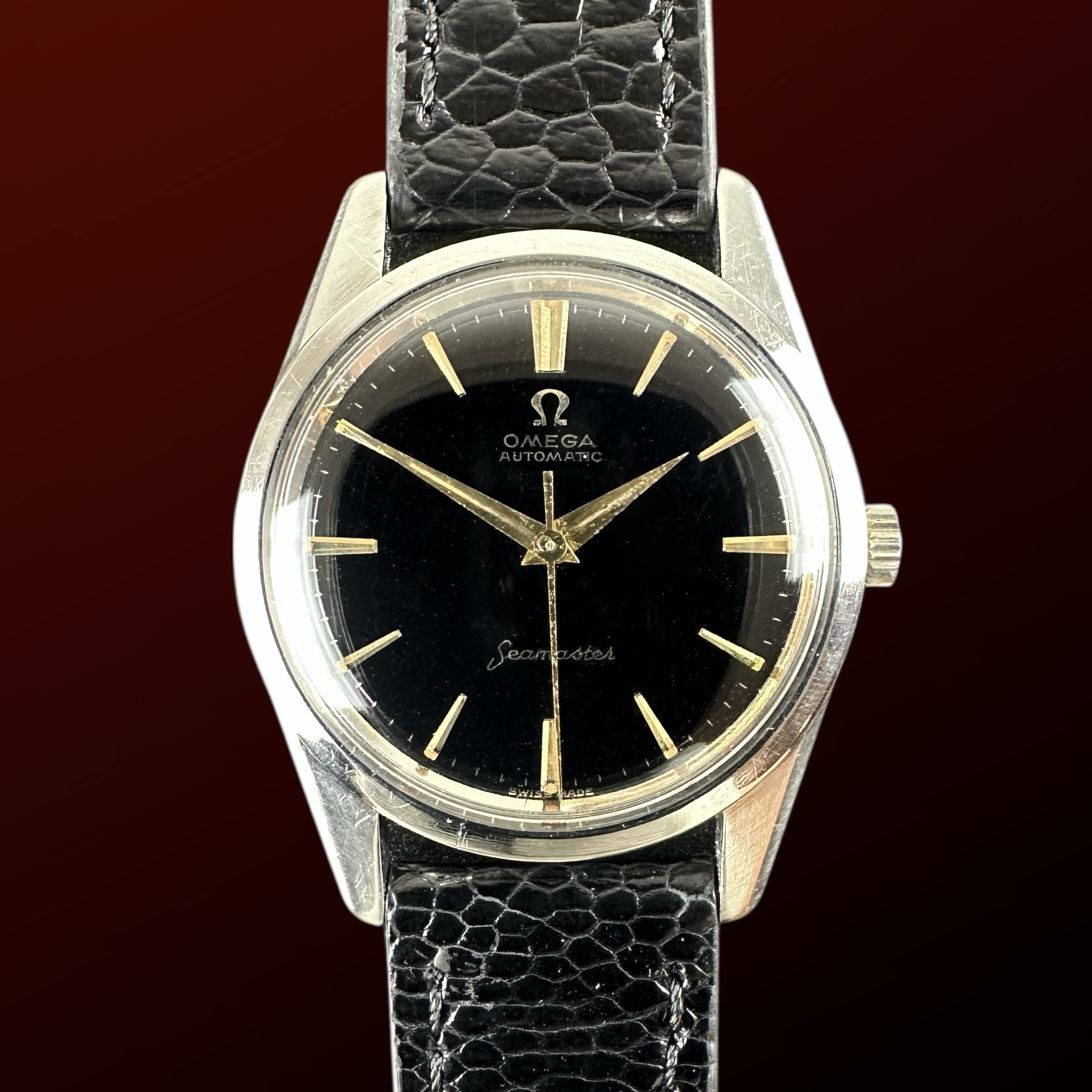 Vintage Omega Seamaster Black Gilt dial Automatic 166.002 - 33,5mm - 1961
