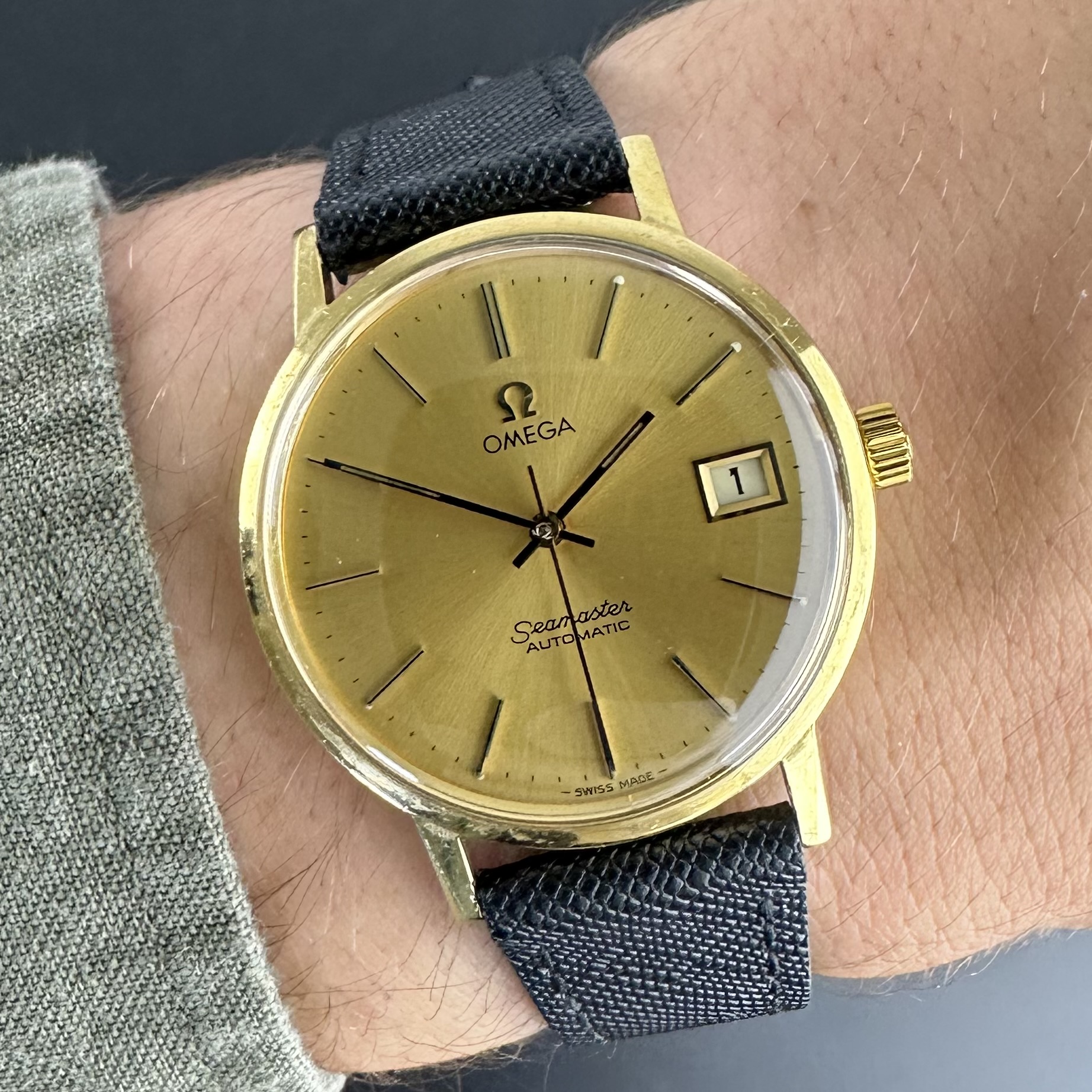 Vintage Omega Seamaster Automatic 18k Solid Yellow Gold 166.0217 - 34,5mm - 1978