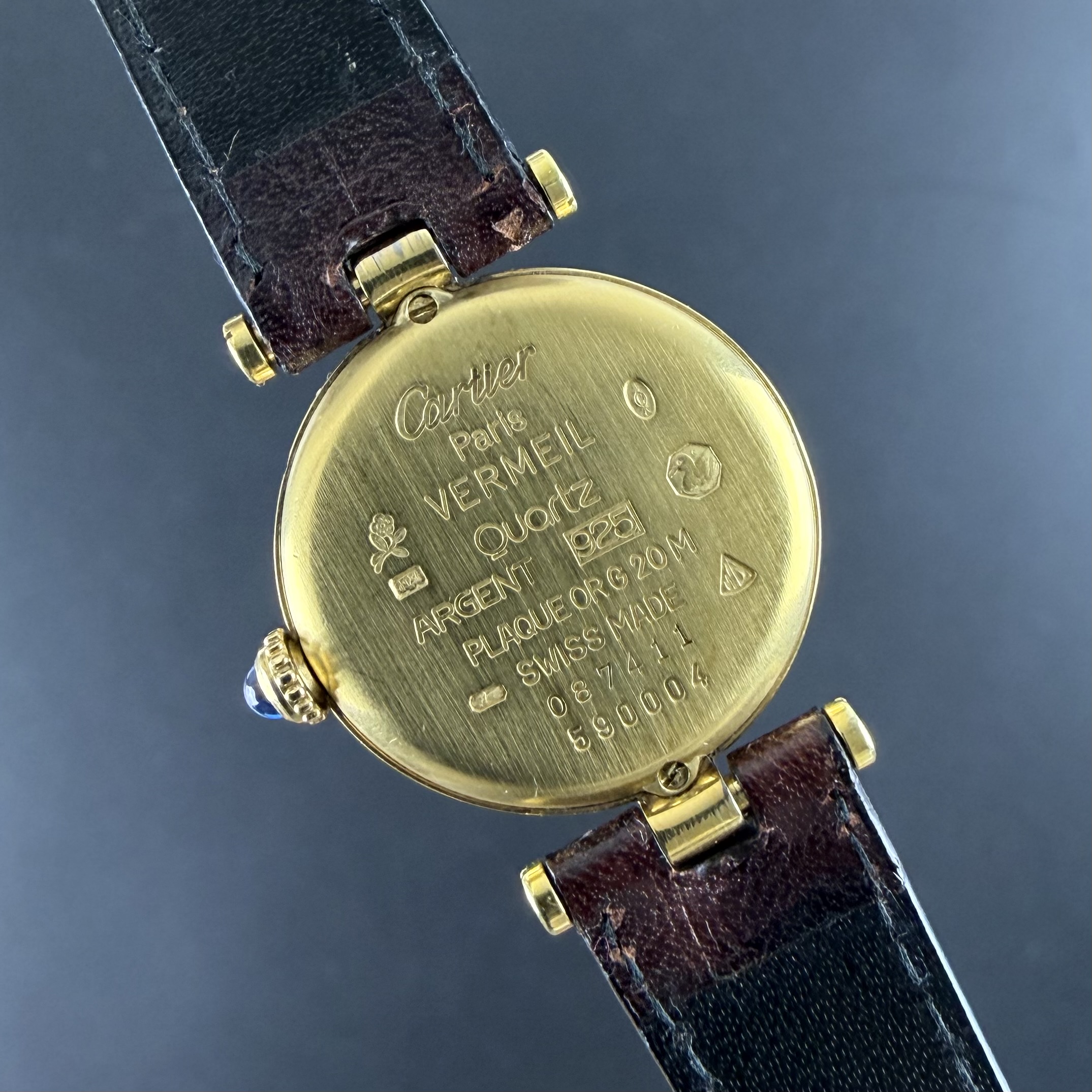 Vintage Cartier Mantel Vendome Tank Vermeil Must SM Lady 590004 - 24mm - 1990s