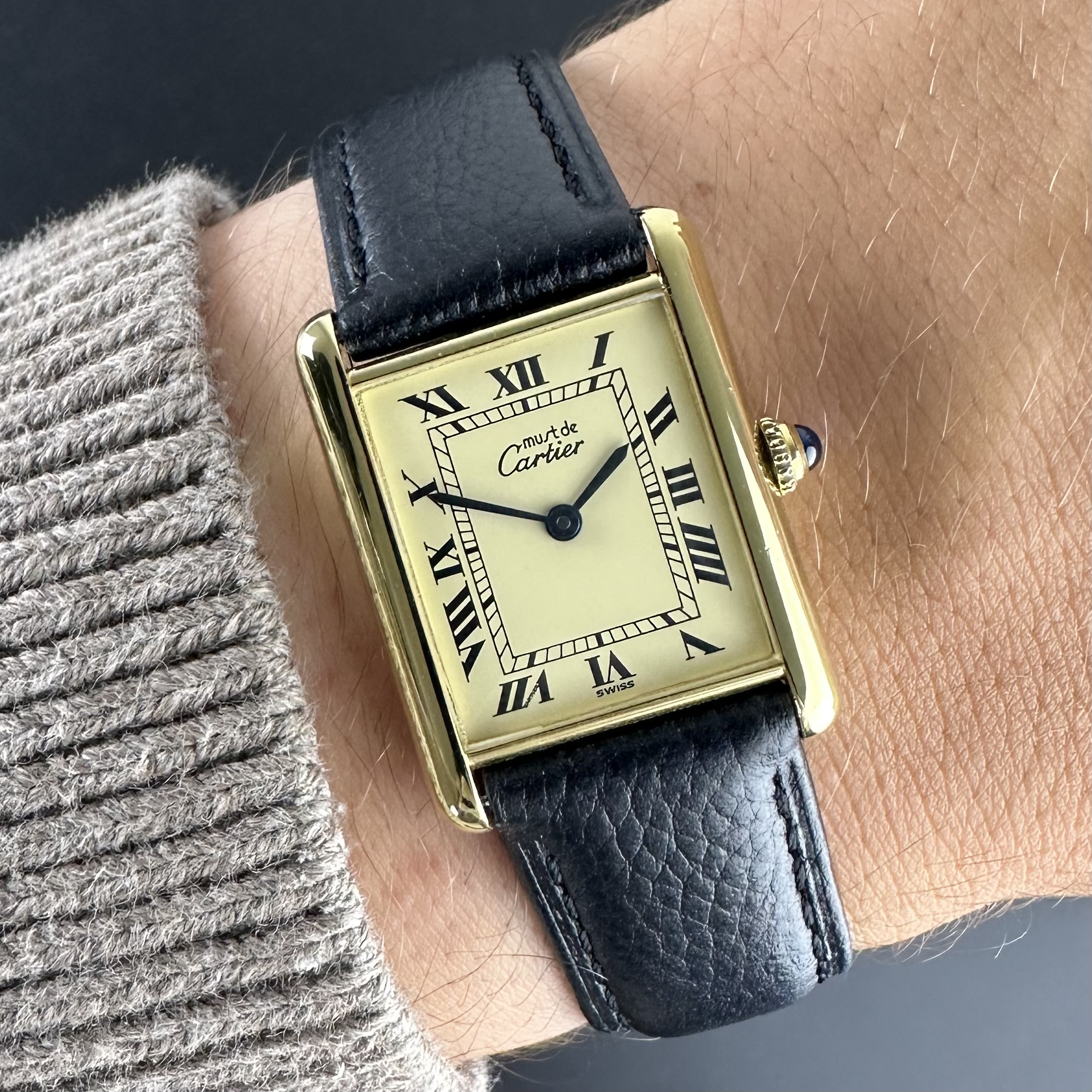 Vintage Cartier Tank Vermeil LM Large Quartz 1615 - 23mm - 1990s