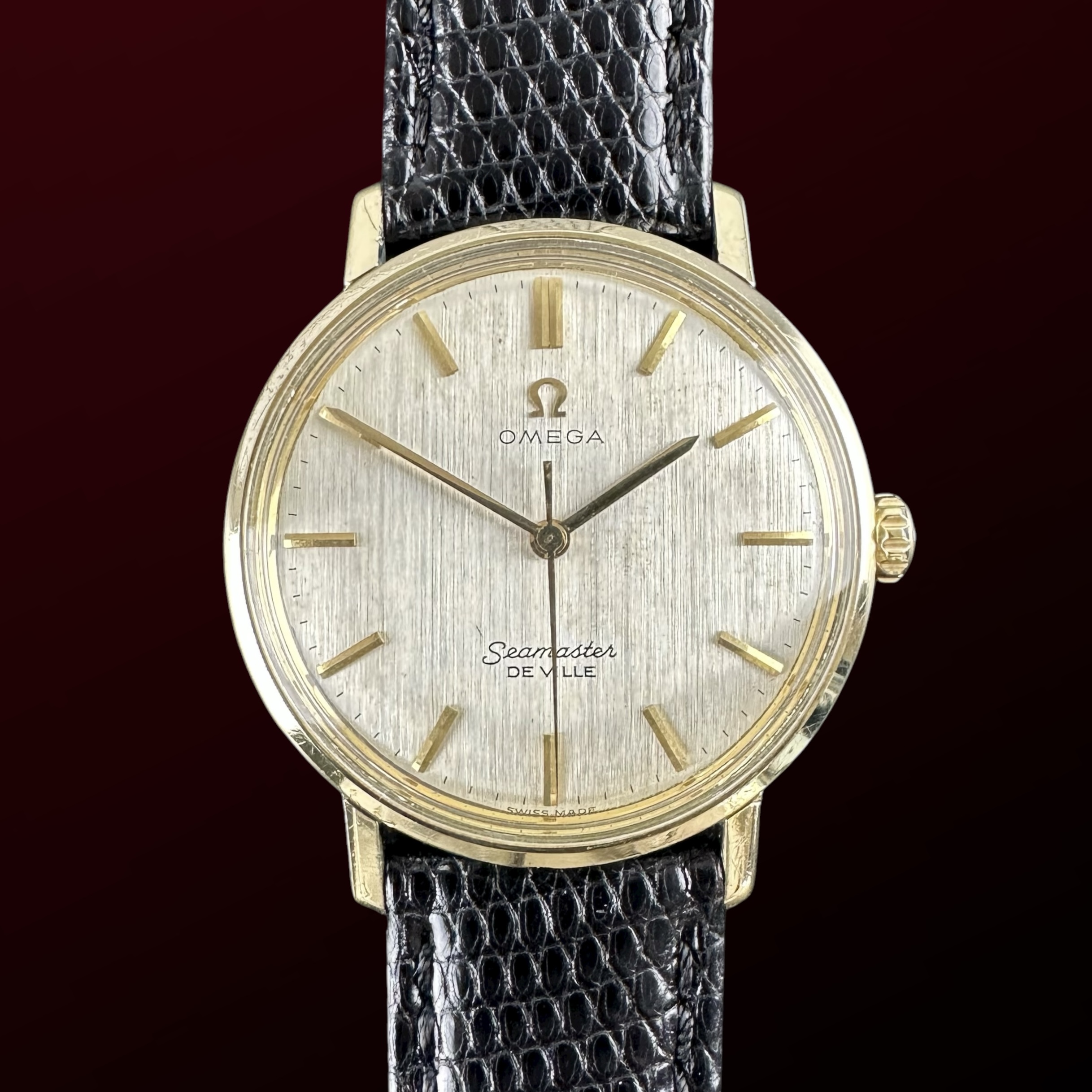 Vintage Omega Seamaster De Ville Linen Dial Manual Wind 14k Bezel 135.020 - 34,5mm - 1964