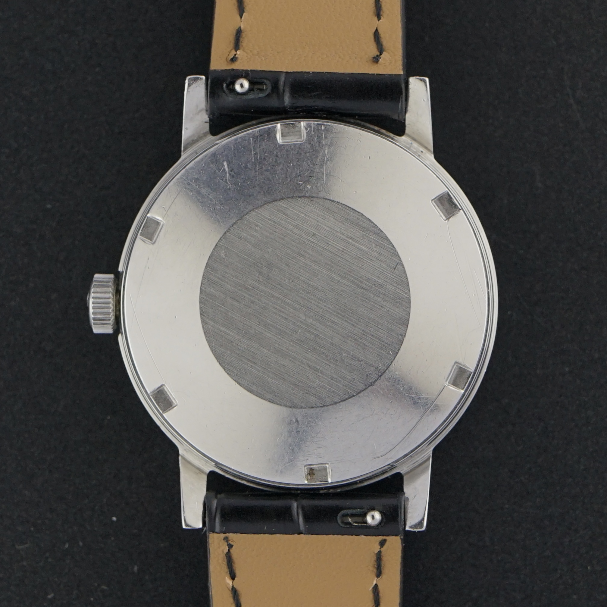 Vintage Omega Genève Blue Tropical Patina dial Automatic Push-Date 166.0098 - 35mm - 1972