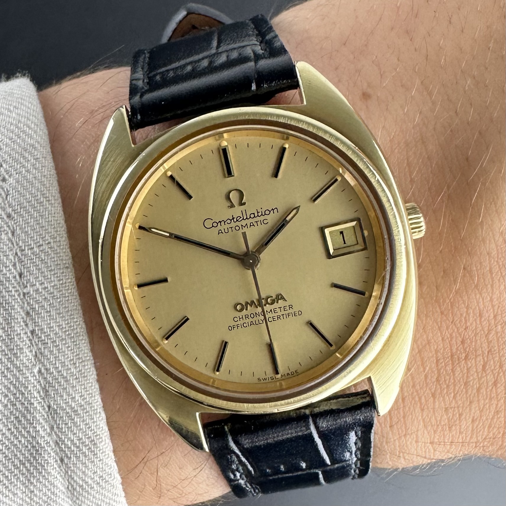 Vintage Omega Constellation C-Shape Chronometer Gold Plated 168.0056 - 35mm - 1973
