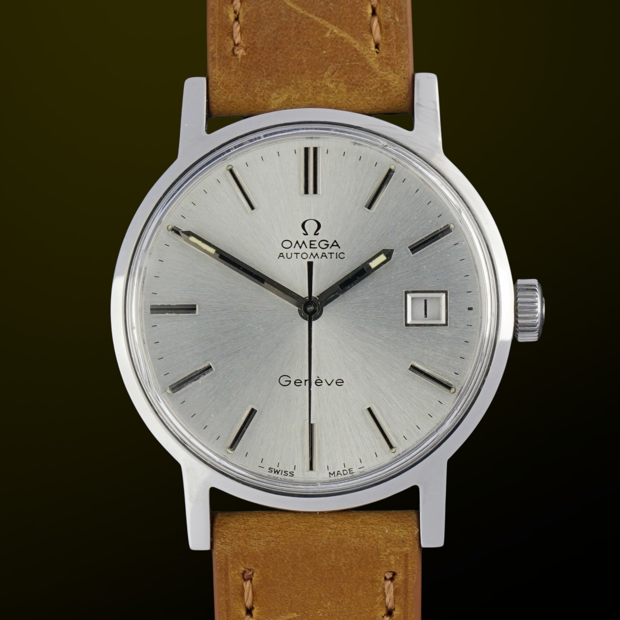 Vintage Omega Genève Automatic Silver Sunburst 166.0098 - 35mm - 1971